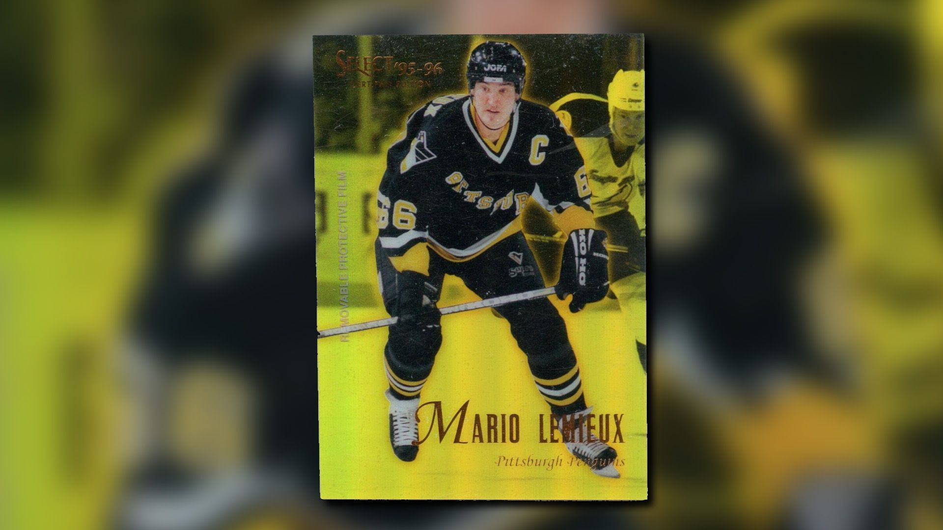 Mario Lemieux [Mirror Gold] #1 hockey card from 1995 Select Certified set.