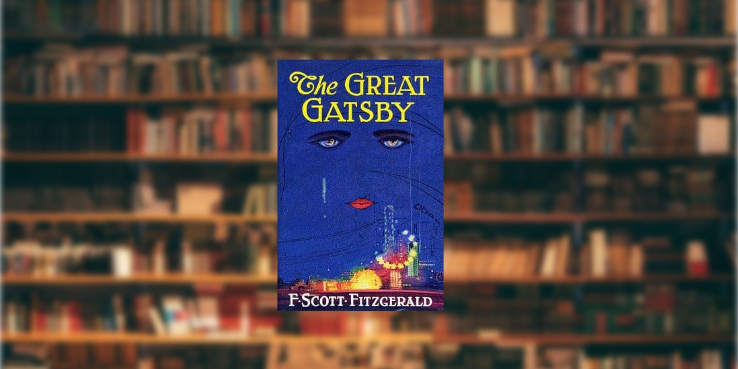 Great Gatesby Book on the background of the matte library. 