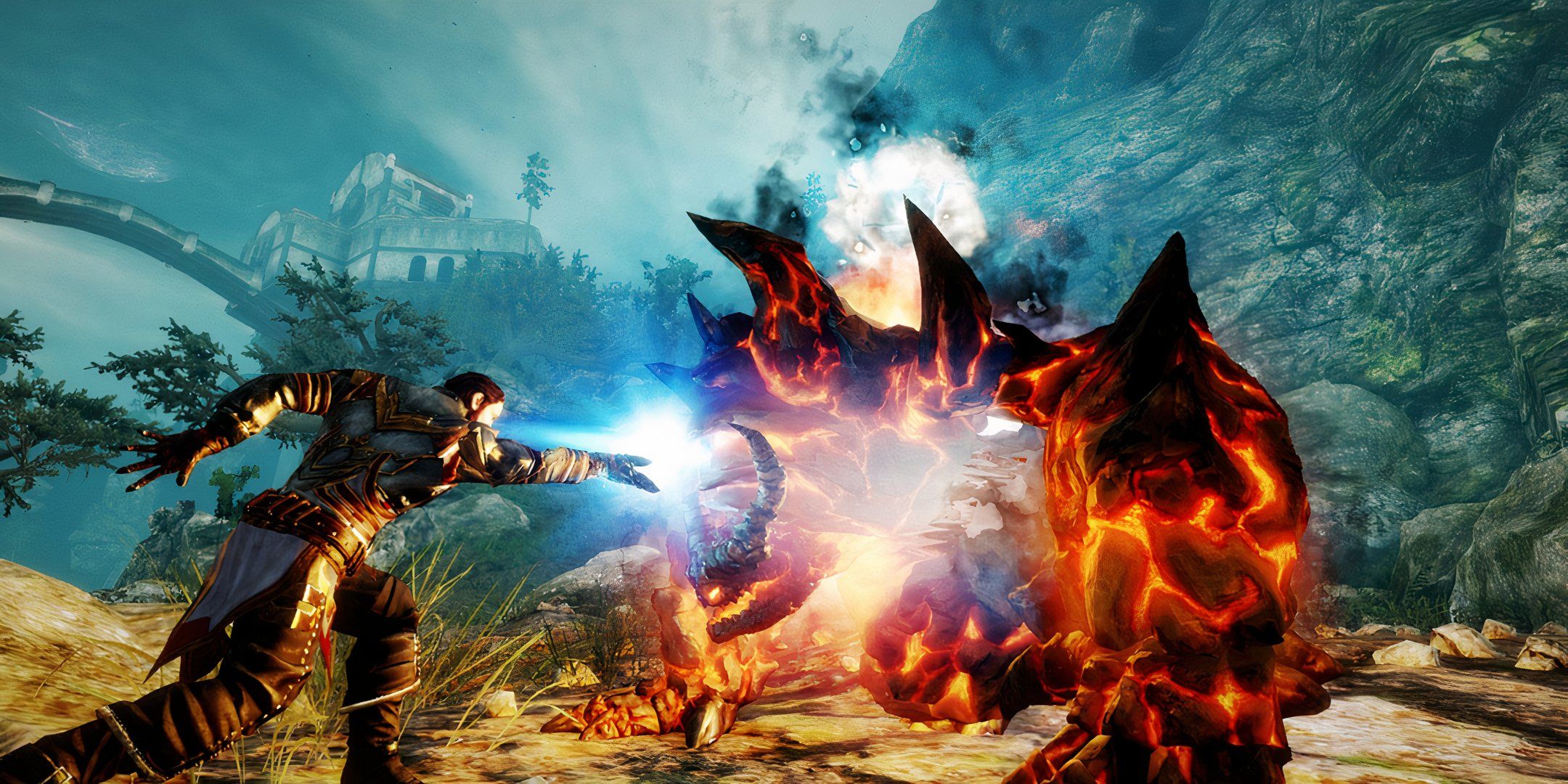 قهرمان بی نام با استفاده از جادو در موجودی در Risen 3: Titan Lords