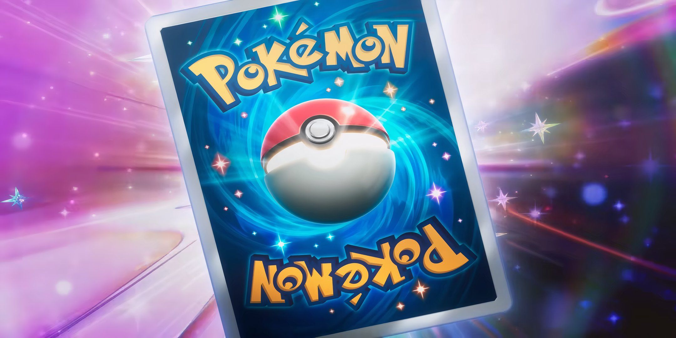 pokemon tcg pocket card bursting from a sparkling pink background.
