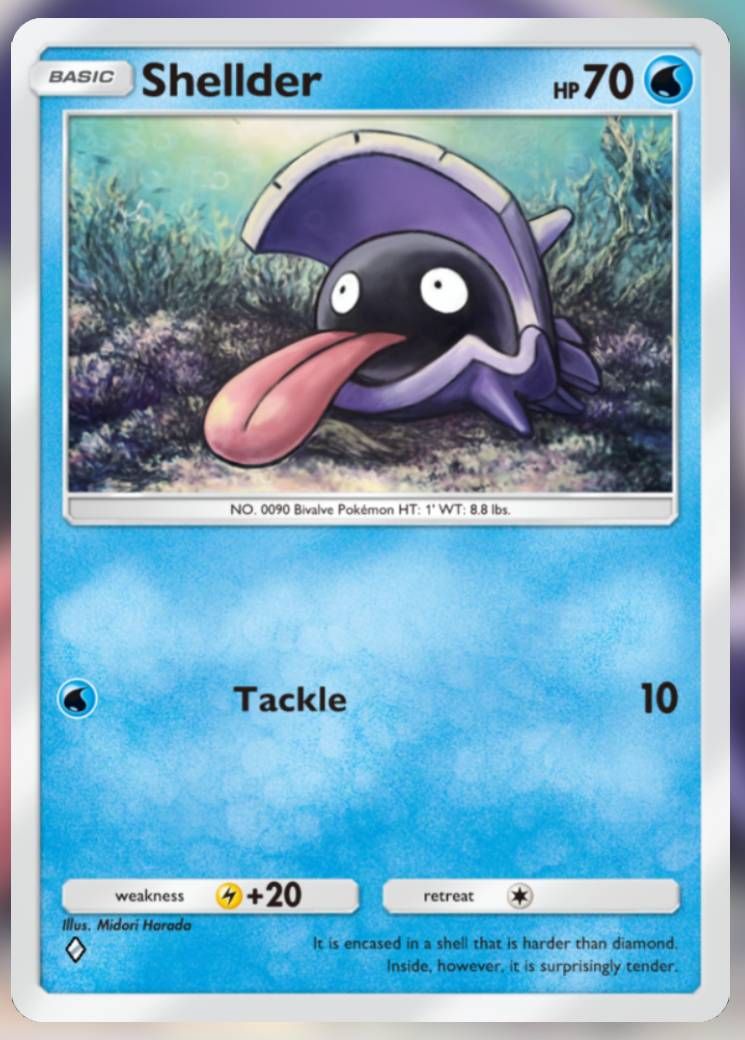 The Shellder card, from Celestial Guardians in Pokemon TCG Pocket.