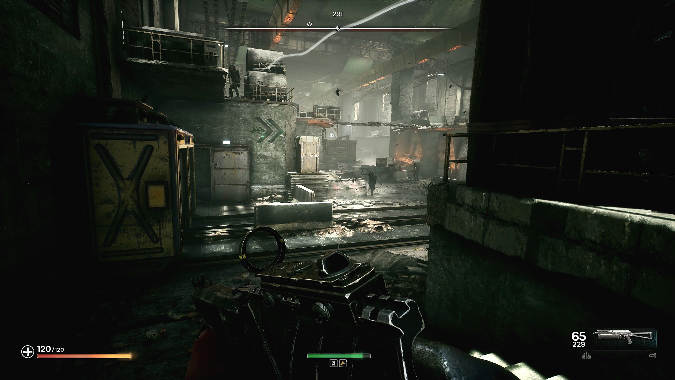 In the pioneer charging the clutch on the player, while another read the gun in the left balcony.