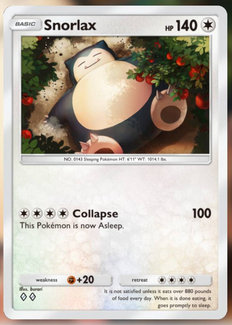 The Snorlax card from Triumphant Light, in Pokemon TCG Pocket.