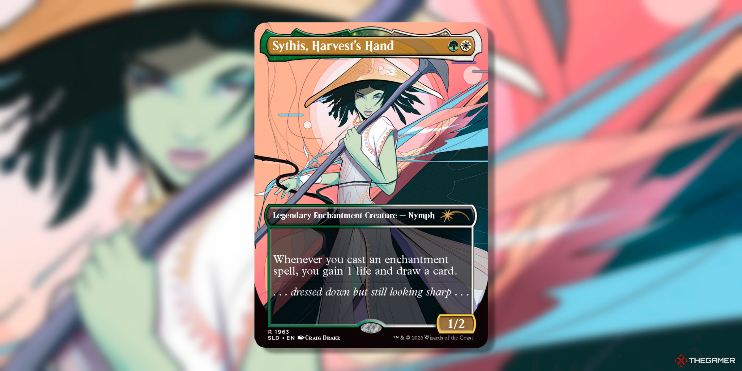 SYTHES, HARVEST 'S Hand (Rare Secret Lair Drop, 1963) Craig Drake in Magic: The Gathering's Festival in a Box: Las Vegas 2025.