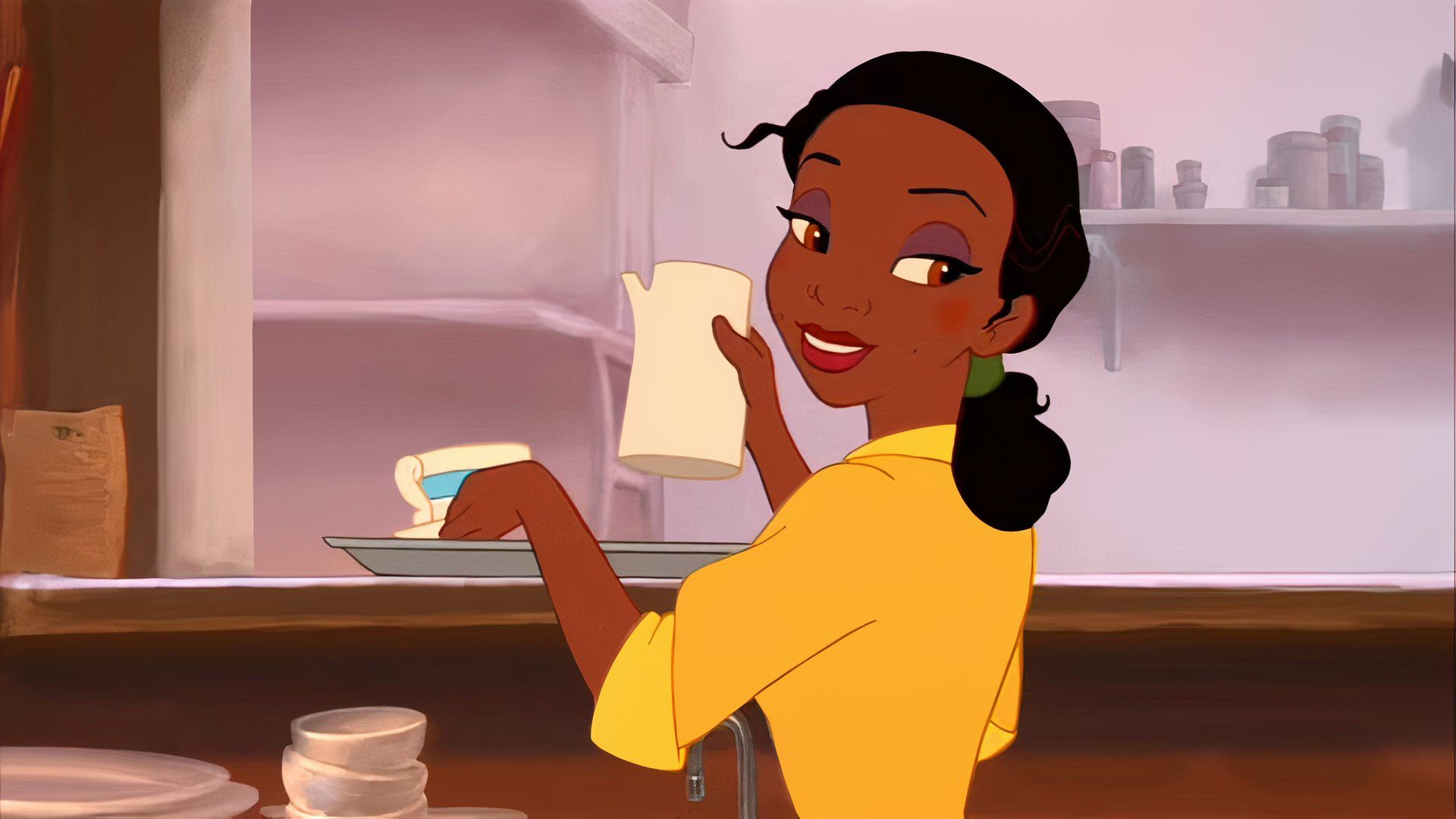 Tea in princess and frog.