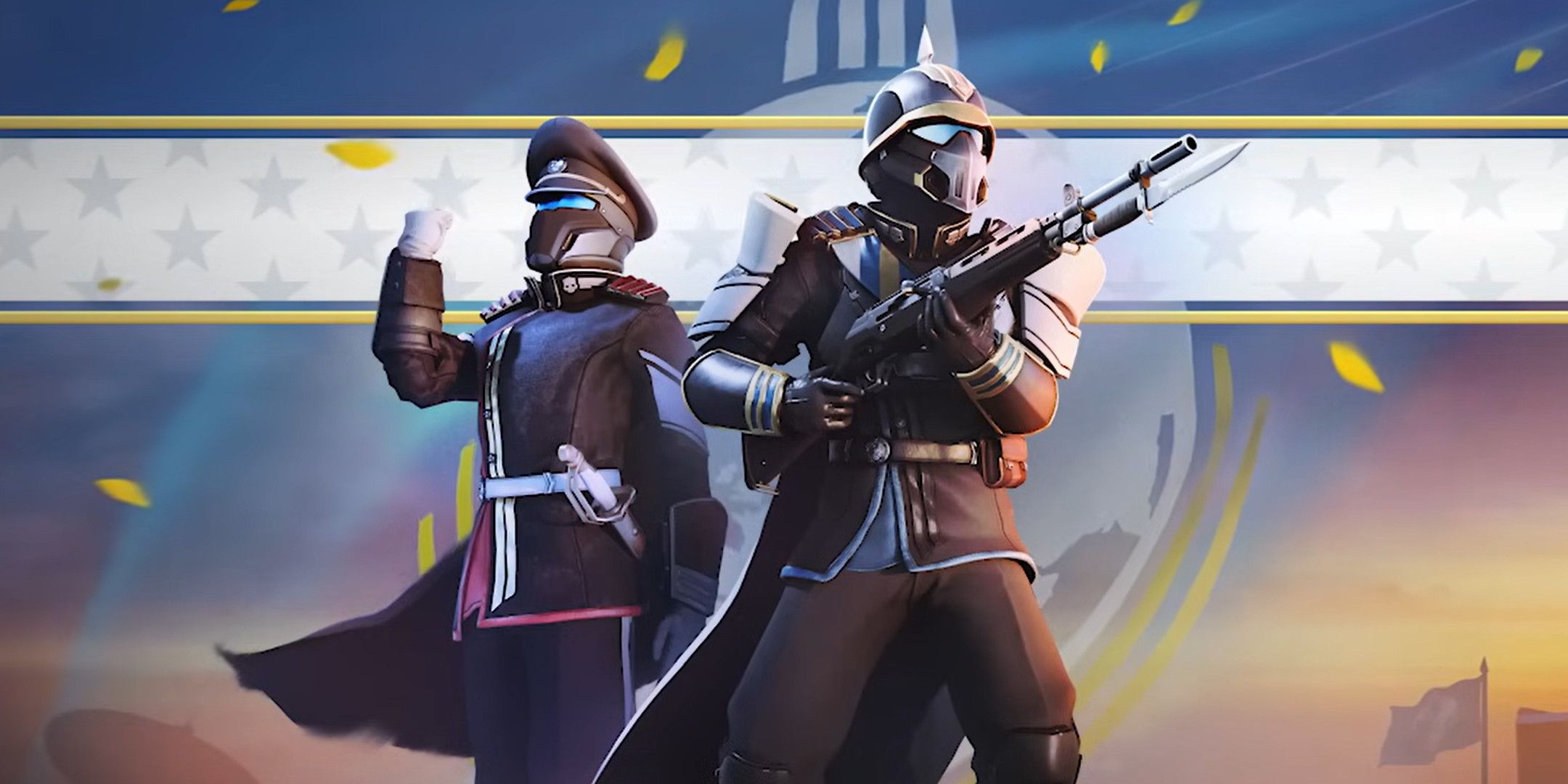 Helldivers 2 Heart of Democracy به روزرسانی بیشترین تعداد بازیکن را در طی یک سال ایجاد می کند 1 دو سرباز Helldivers 2 که جلوی پرچم قرار دارند