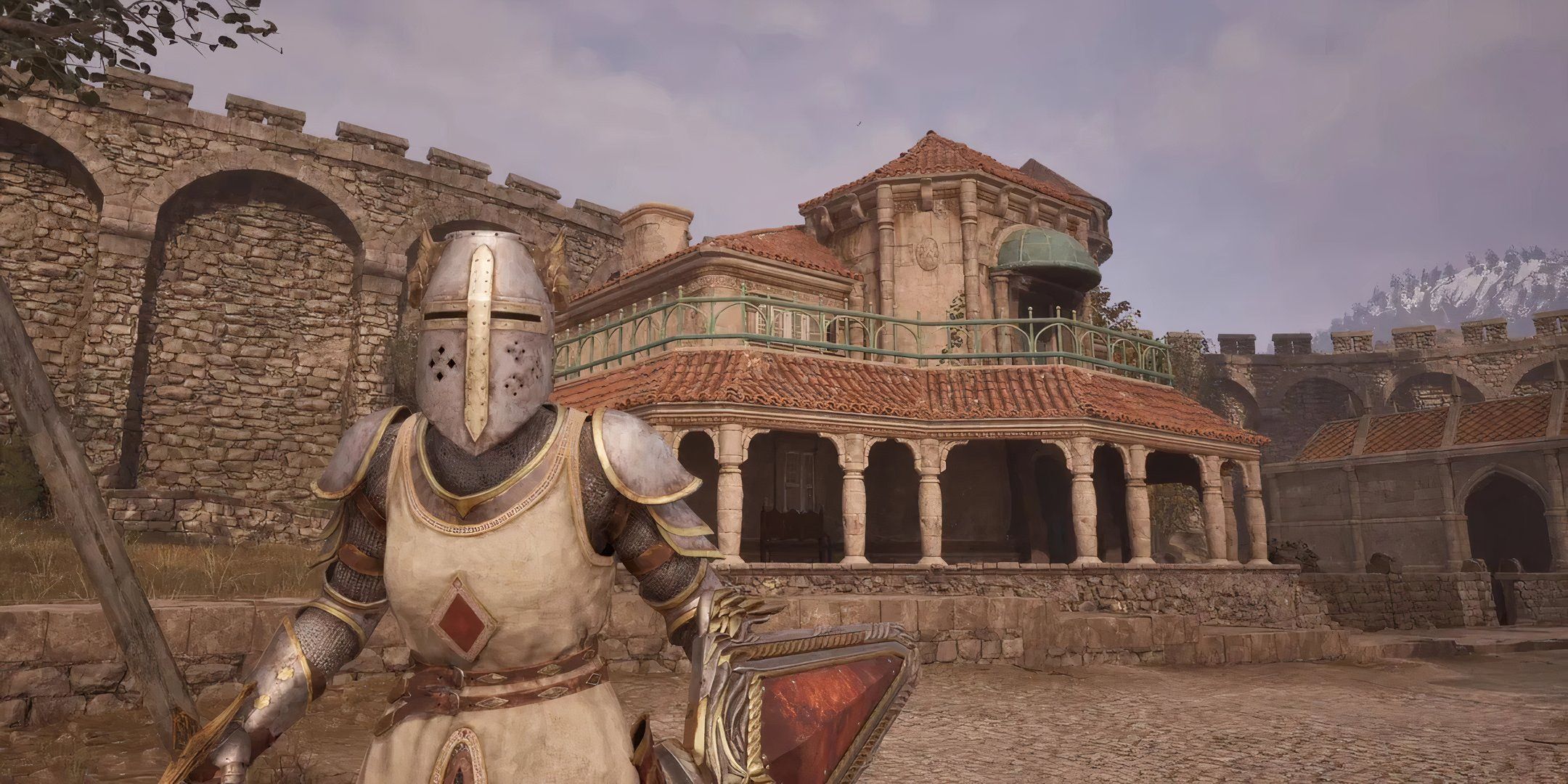 wearing the crusader armor in oblivion remastered.