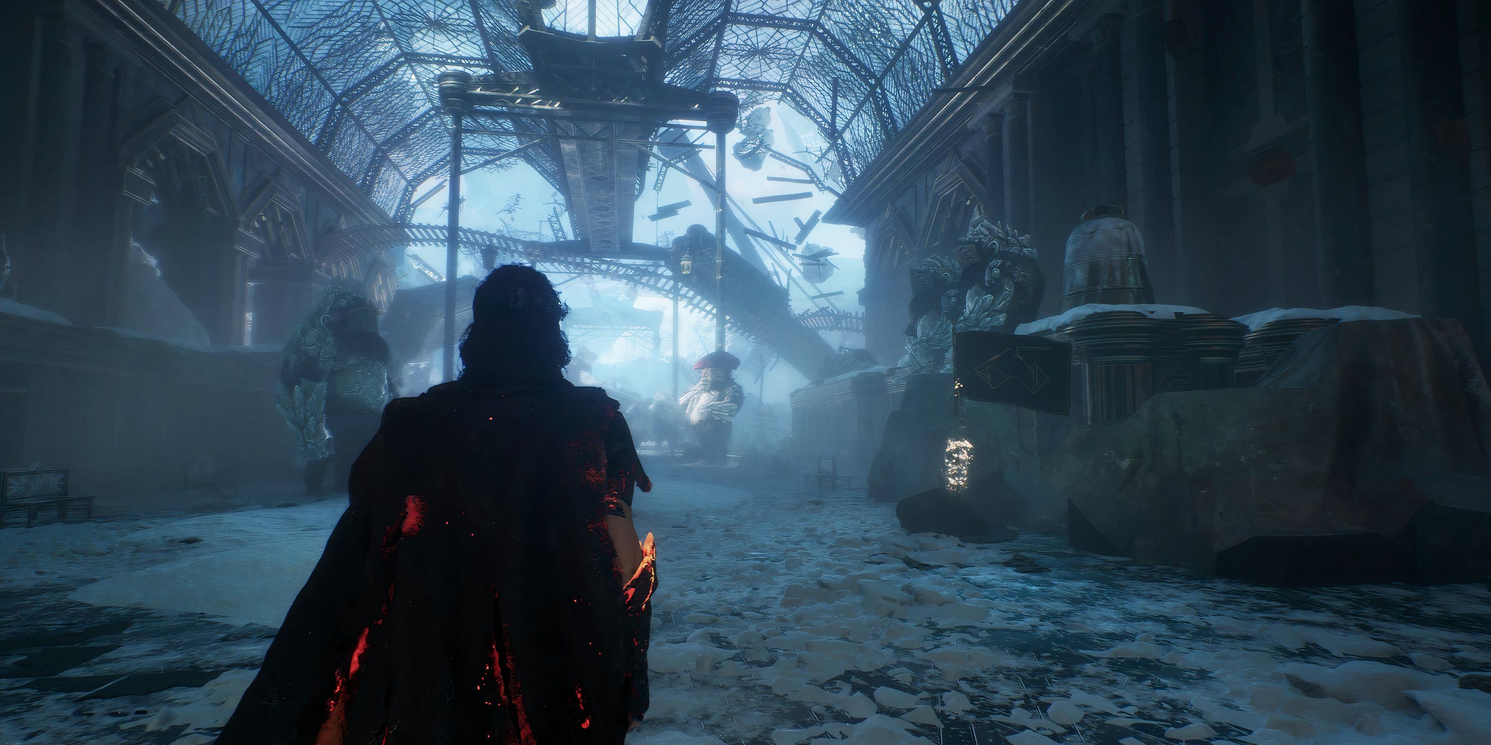 Verso looks at trains in Monoco's Station in Clair Obscur Expedition 33.