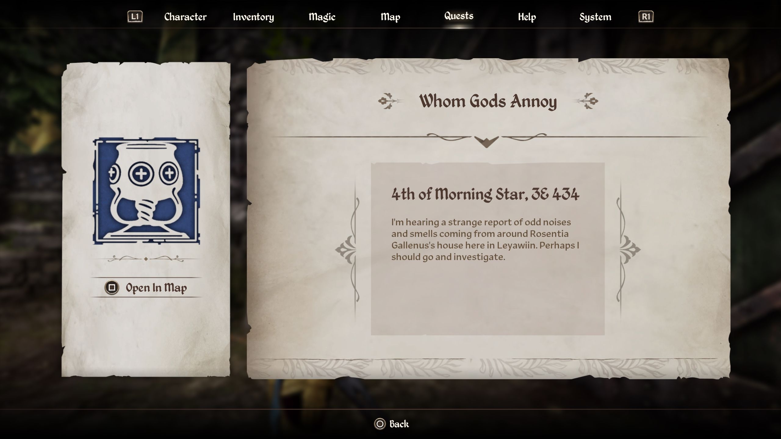 Whom Gods Annoy quest log - Oblivion Remastered