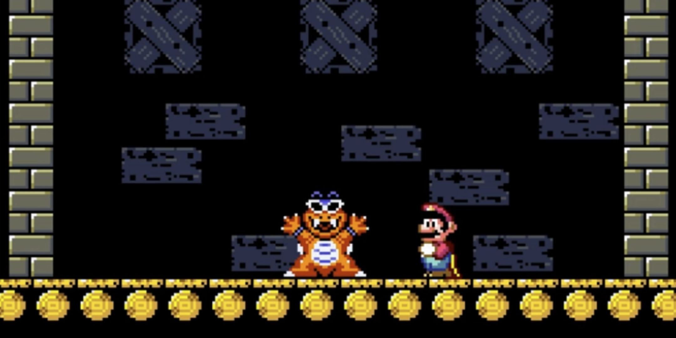 Super Mario Costing within their palace in the world.