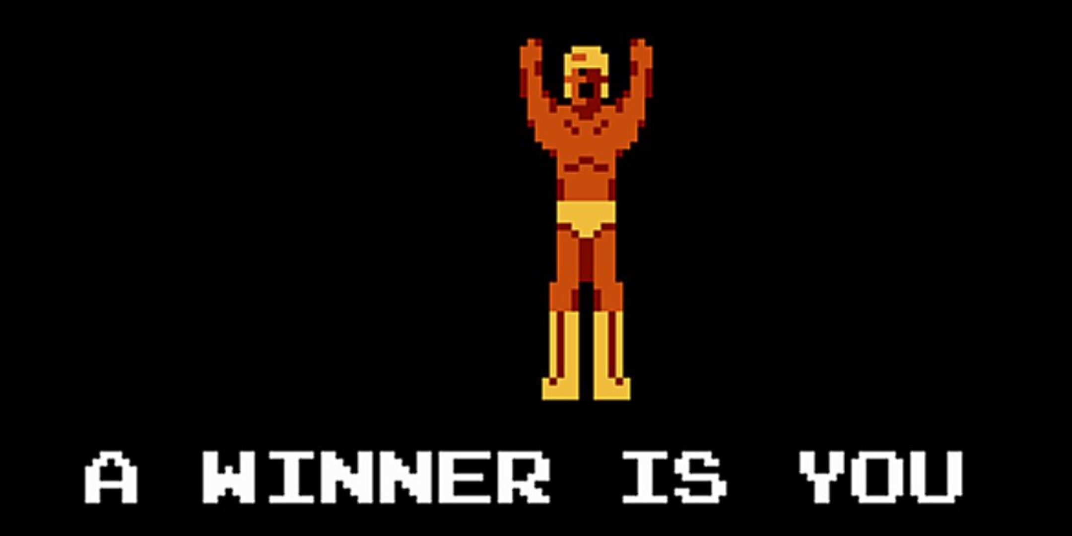 A Winner Is You message in Pro Wrestling game.
