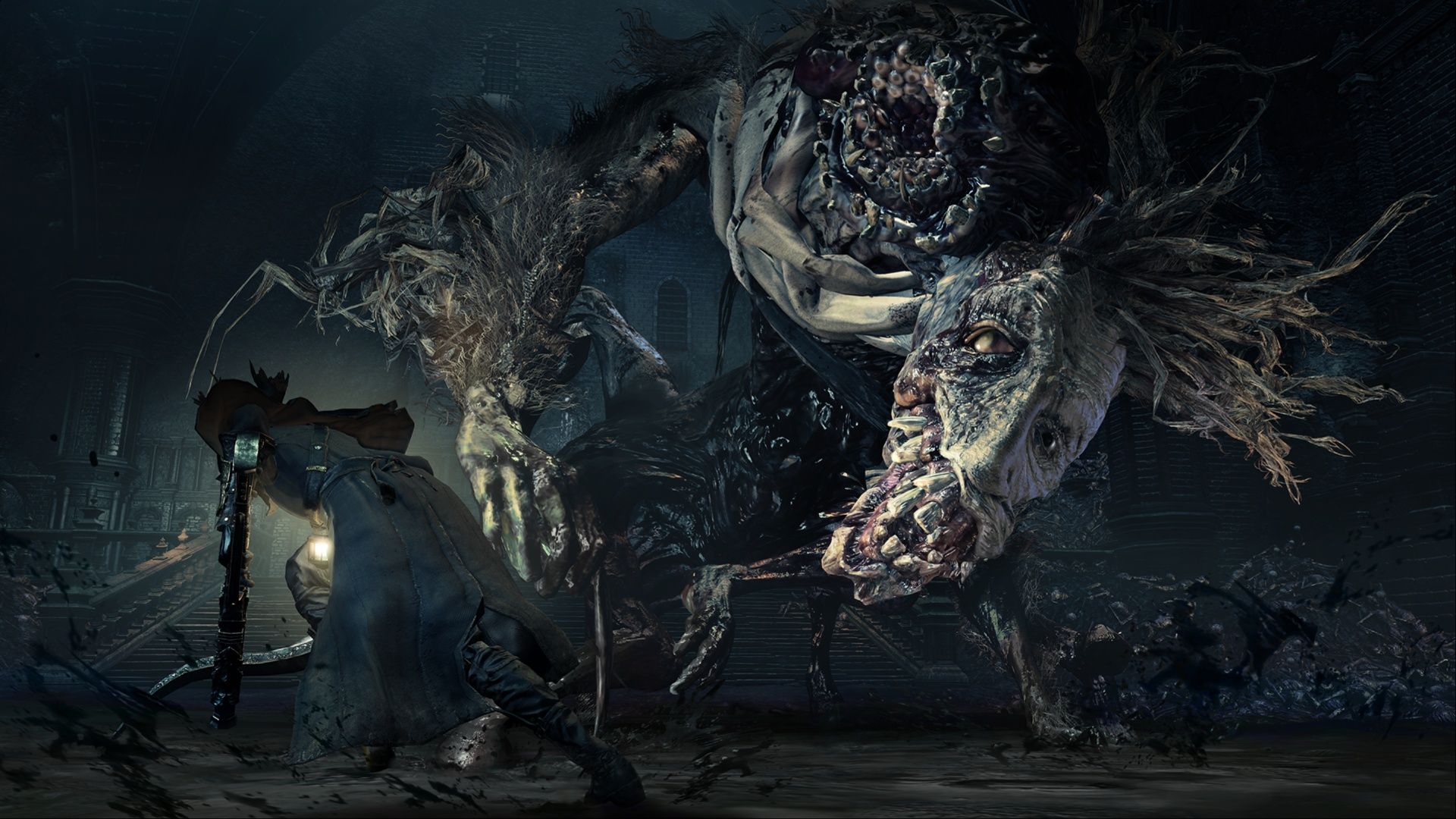 Hunter ran from Ludwig, the holy blade in Bloodborne.