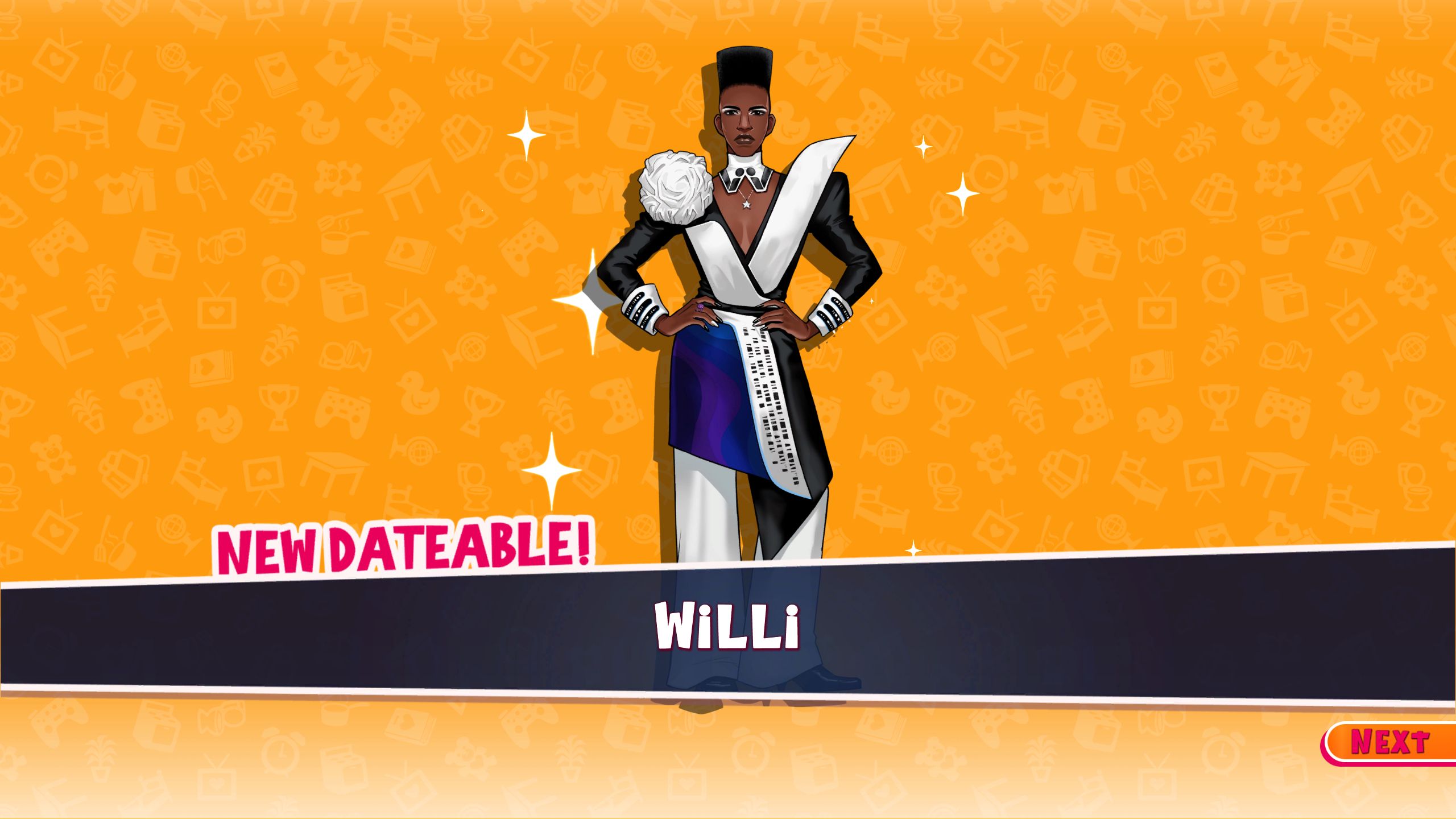 Willi's New Dateable screen in Date Everything!