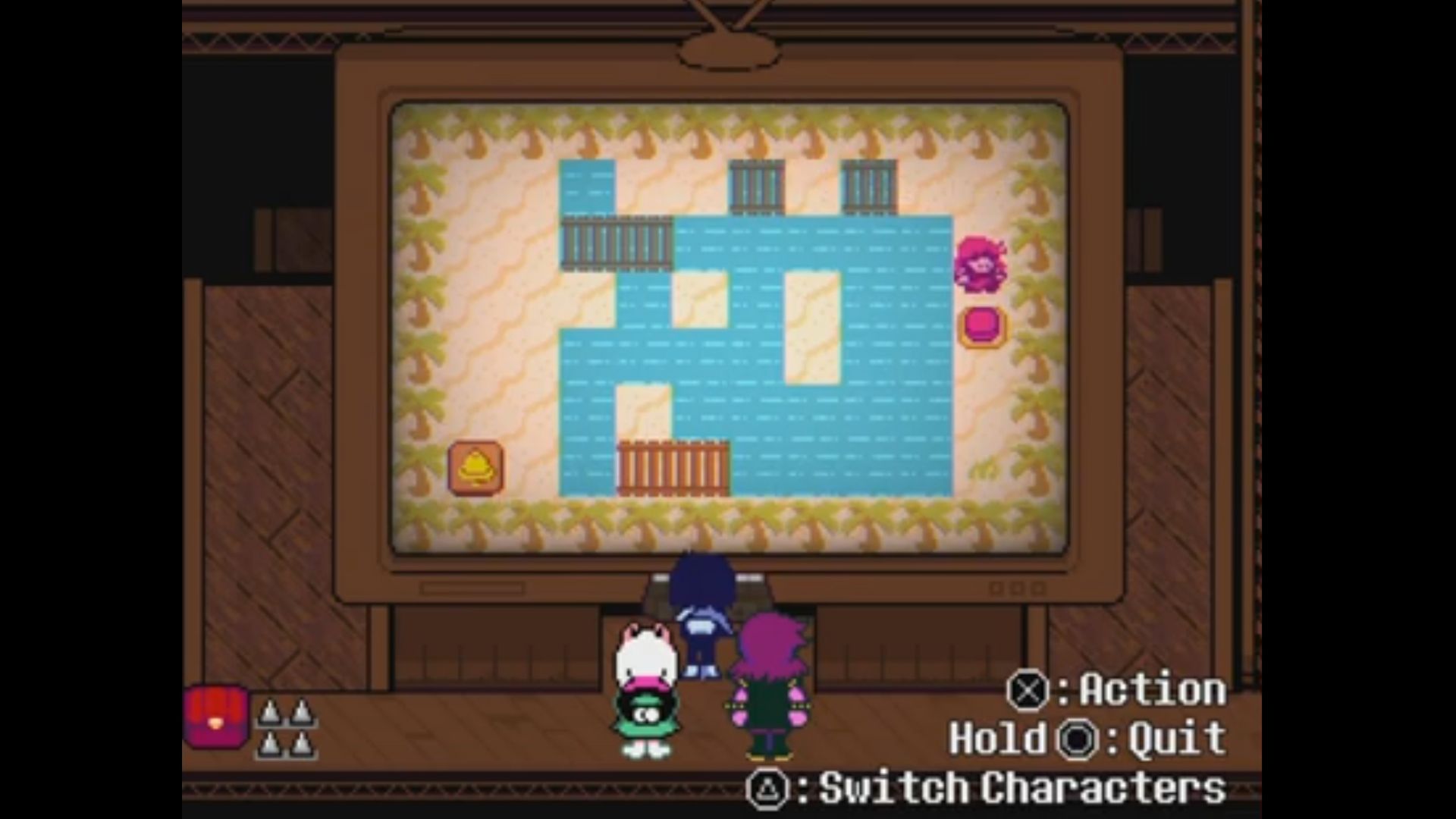 Solved bridge puzzle from chapter 3 DELTARUNE.