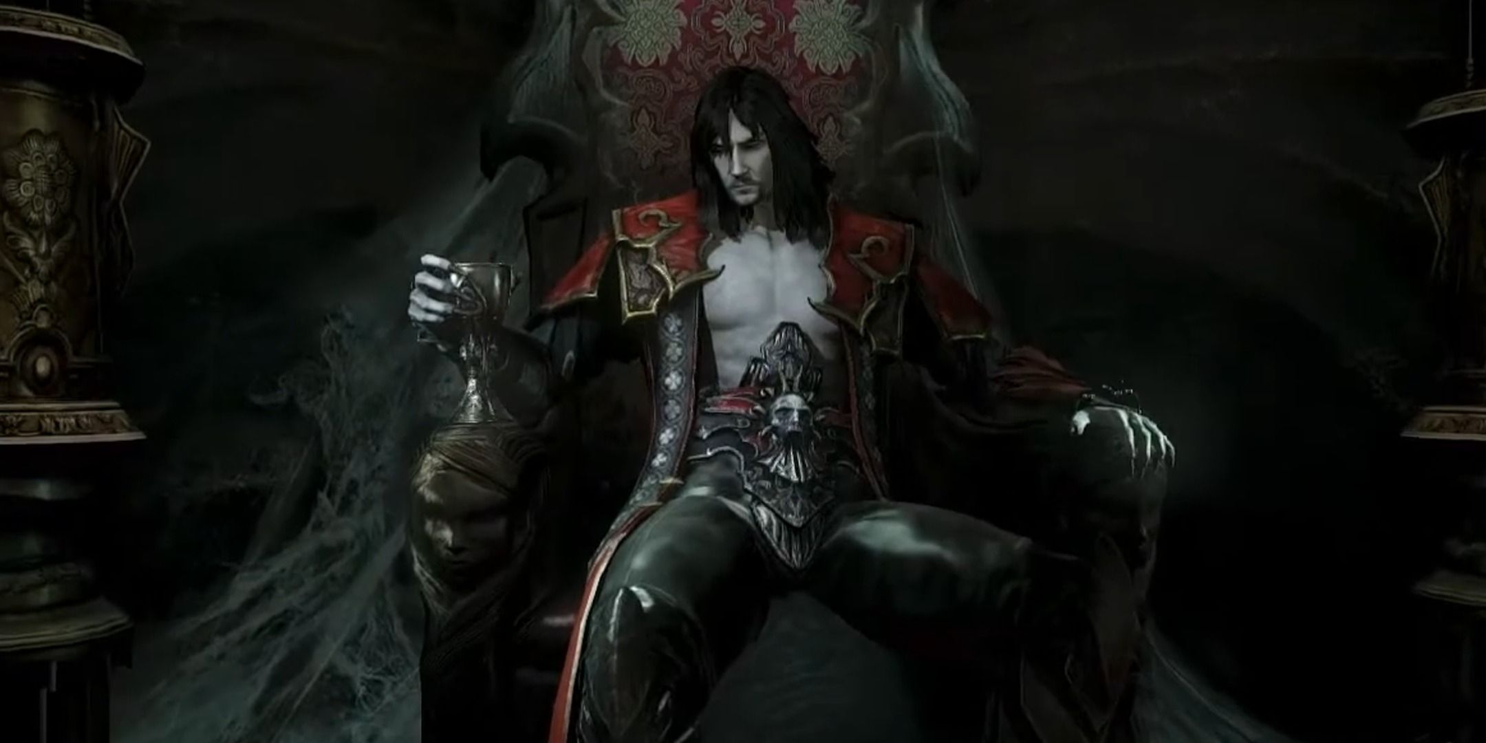 Gabriel Belmont, now the great vampire Dracula, sitting in his castle's throne in Castlevania: Lords of Shadow 2.