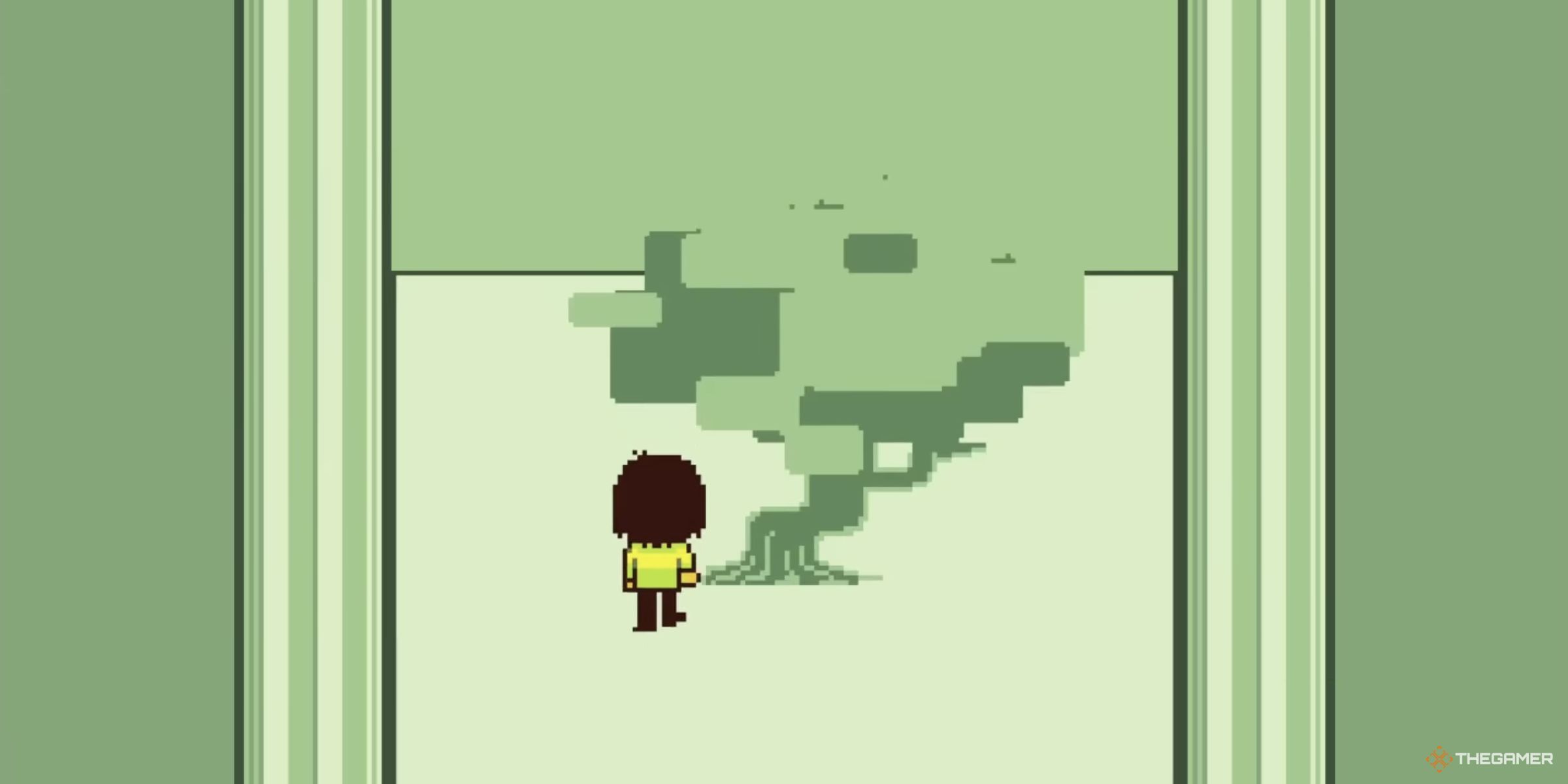 Kris standing infront of the strange Egg tree in Deltarune Chapter 3.