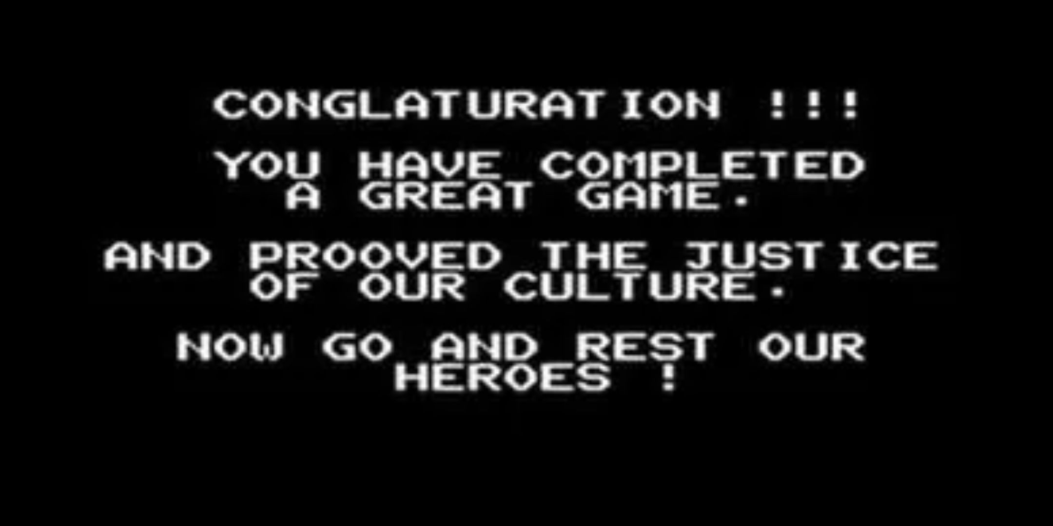 Mistranslated congratulations message from Ghostbusters.