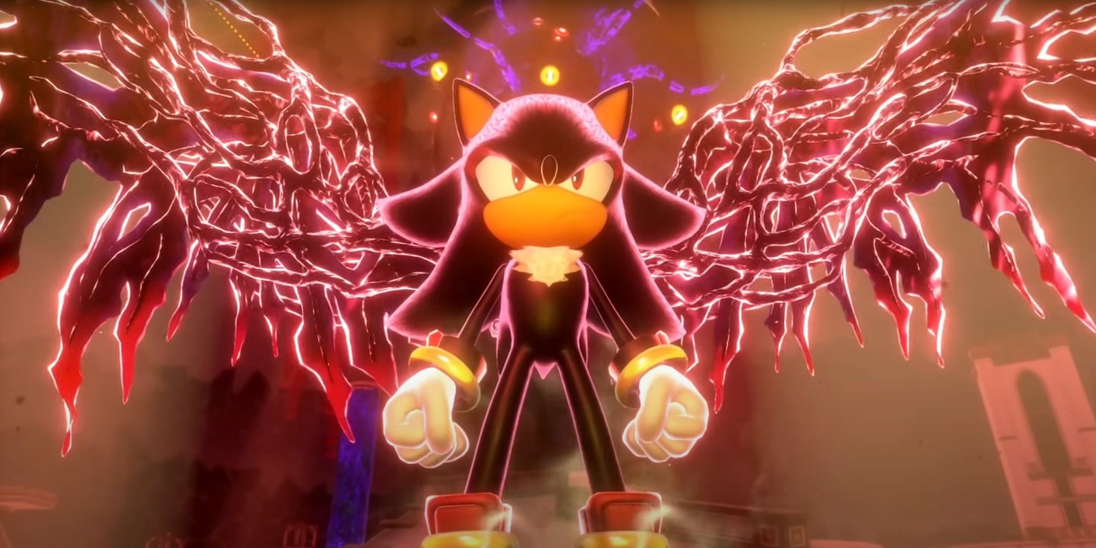 Shadow the Hedgehog, wielding his Doom Wings in Sonix X Shadow Generations.
