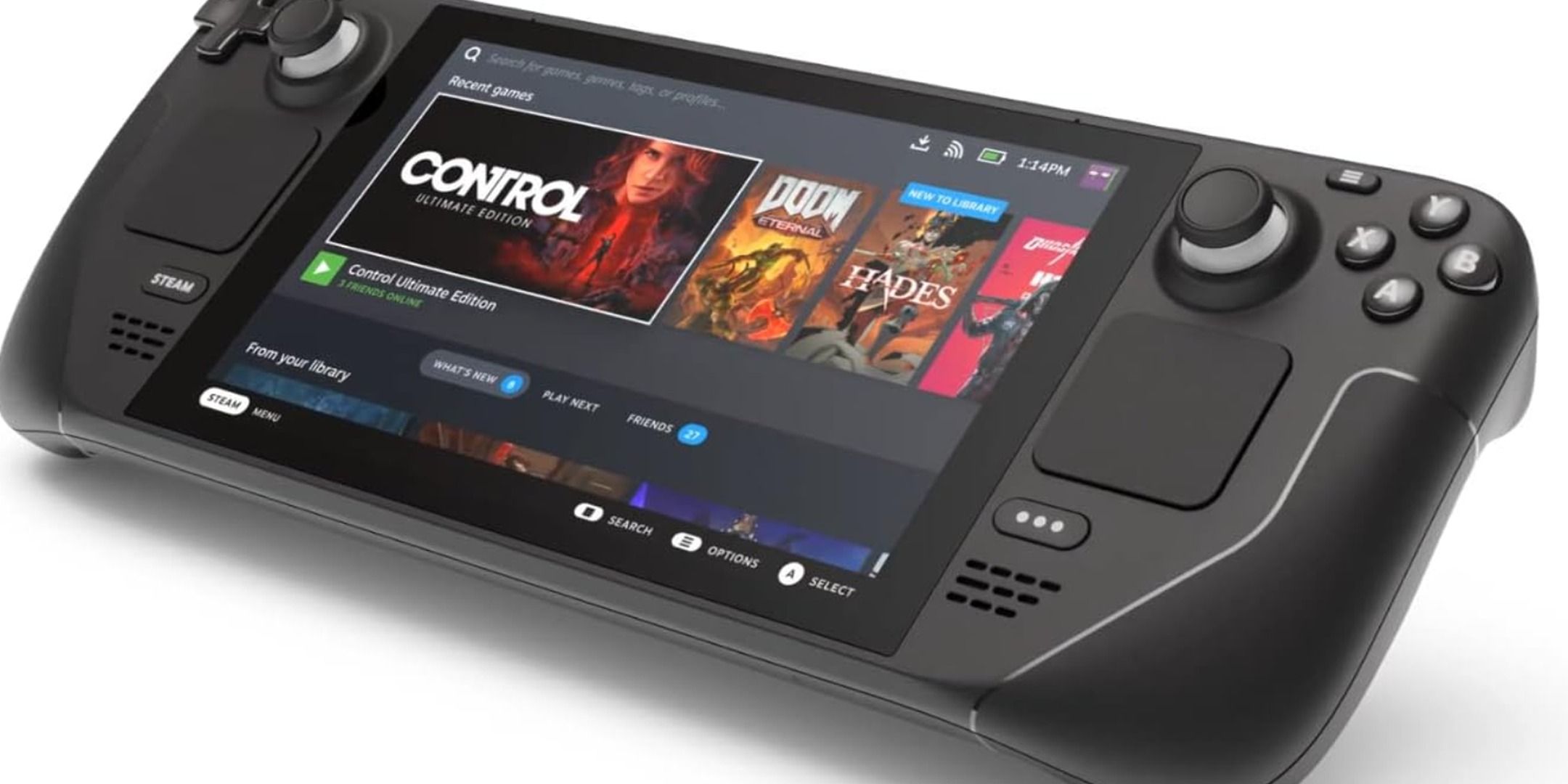 The Steam Deck Handheld console.