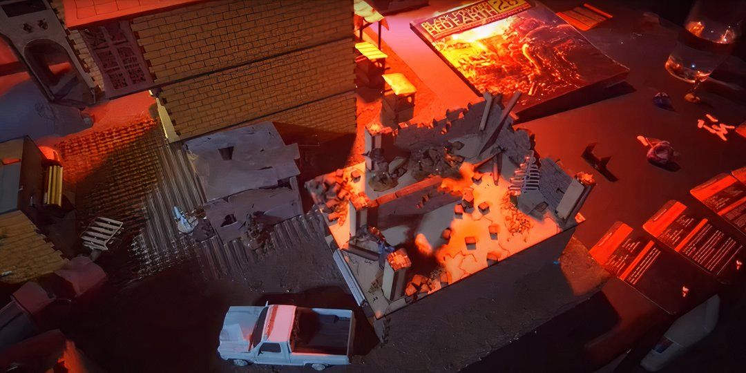 An example terrain set up for Black Powder Red Earth.