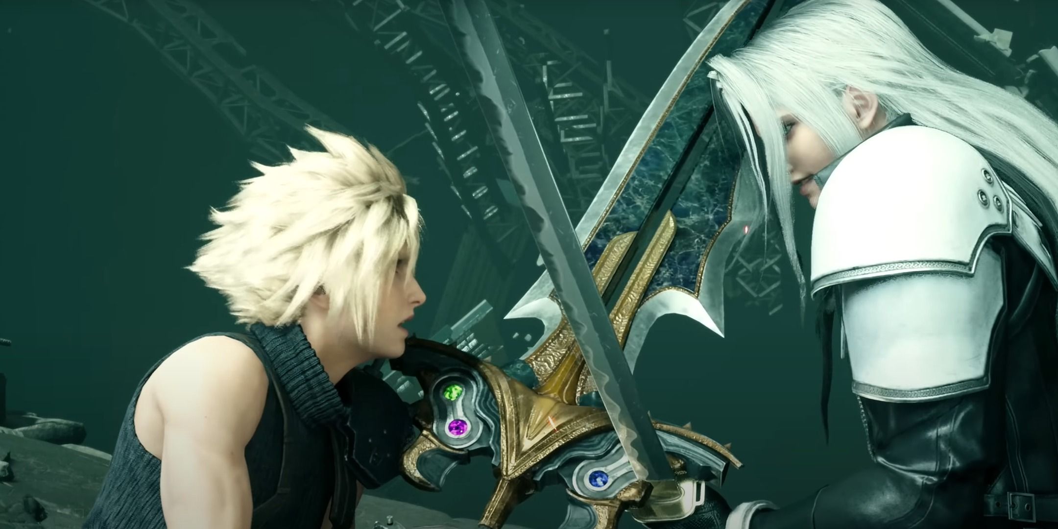 Cloud vs Sephiroth in Final Fantasy 7 Remake.