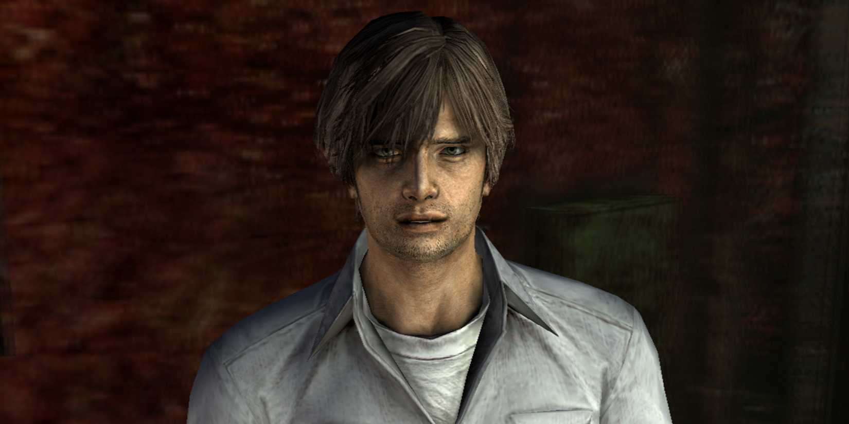 Henry Townshend looks scared in Silent Hill 4 The Room.