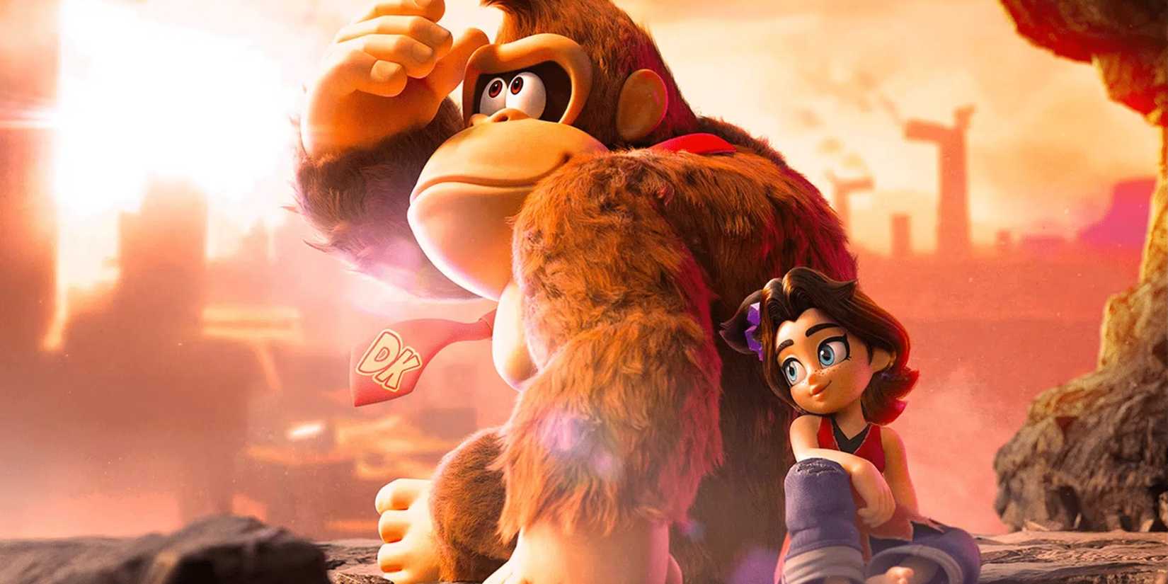 Donkey Kong and Pauline in Donkey Kong Bananza. 