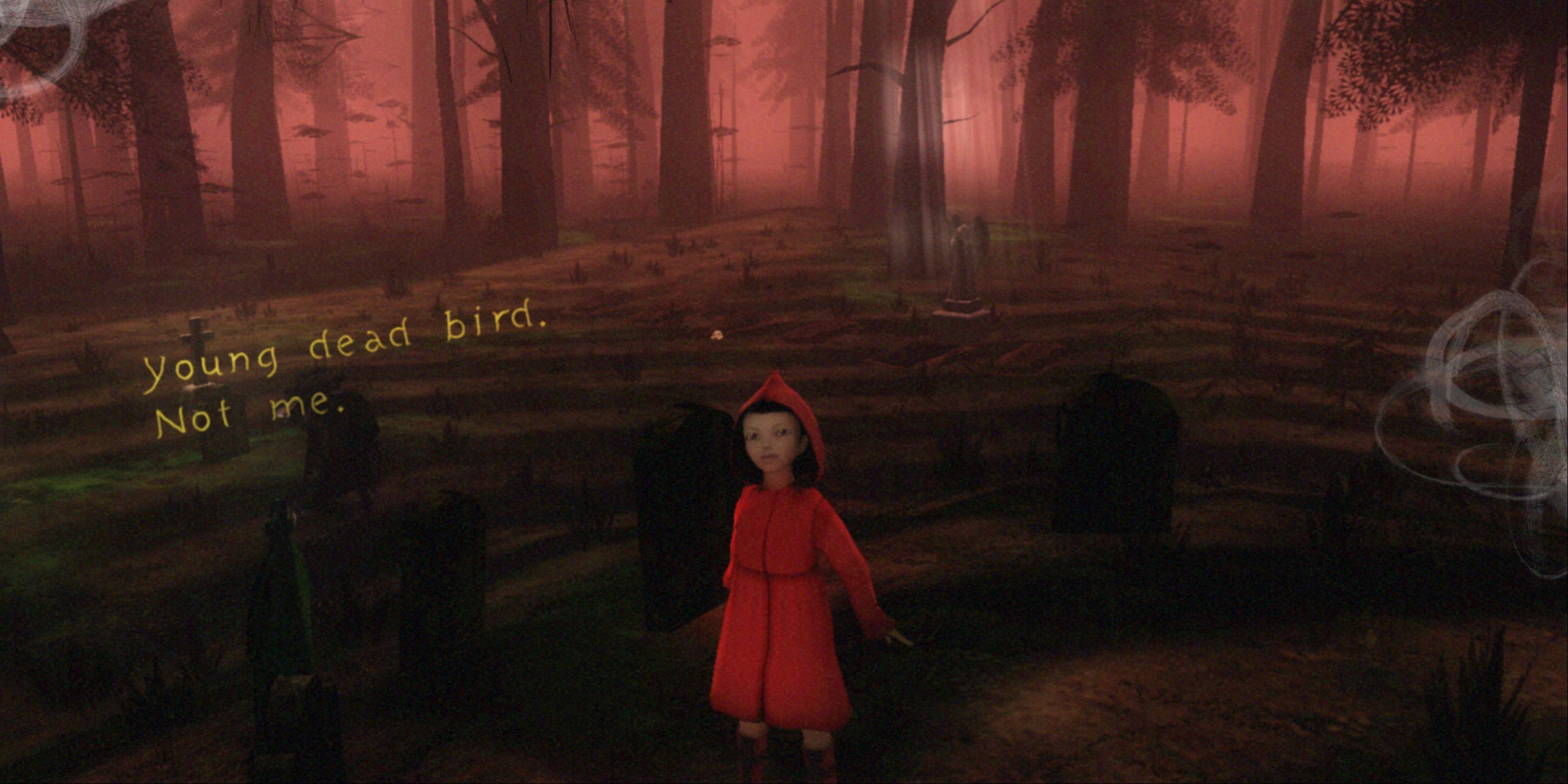 A little red riding sisters to enter the deceased of the dead bird.