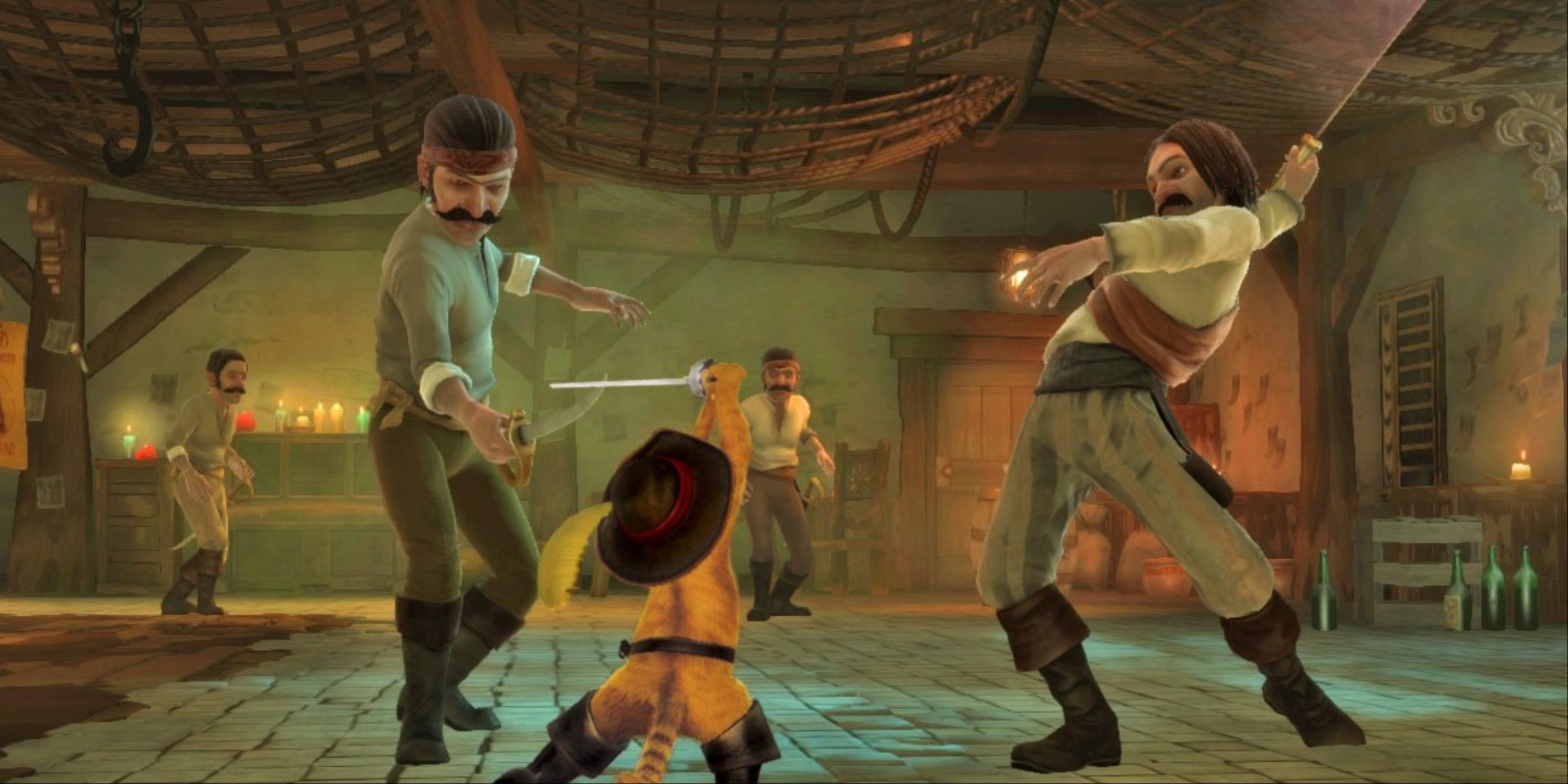 Boot Film Video Game in the boys with a triko of enemies in the bags.