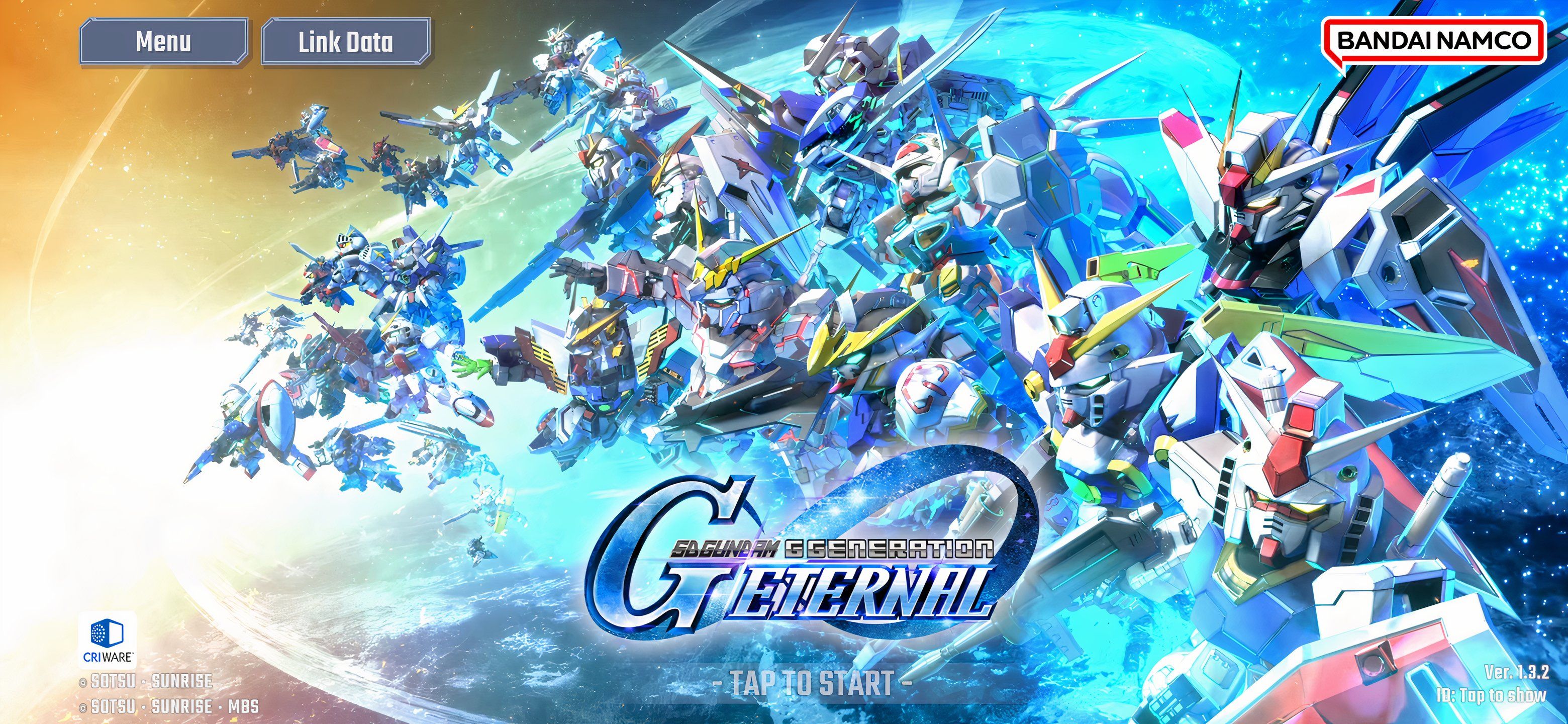 Mobile Game SD GUNDAM G Generation Eternal's main menu.