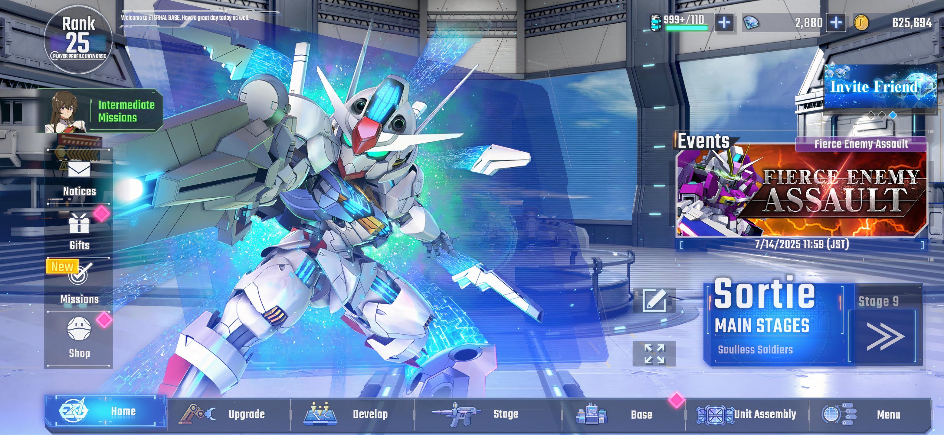 SD GUNDAM G Generation Eternal's best menu screenshot.