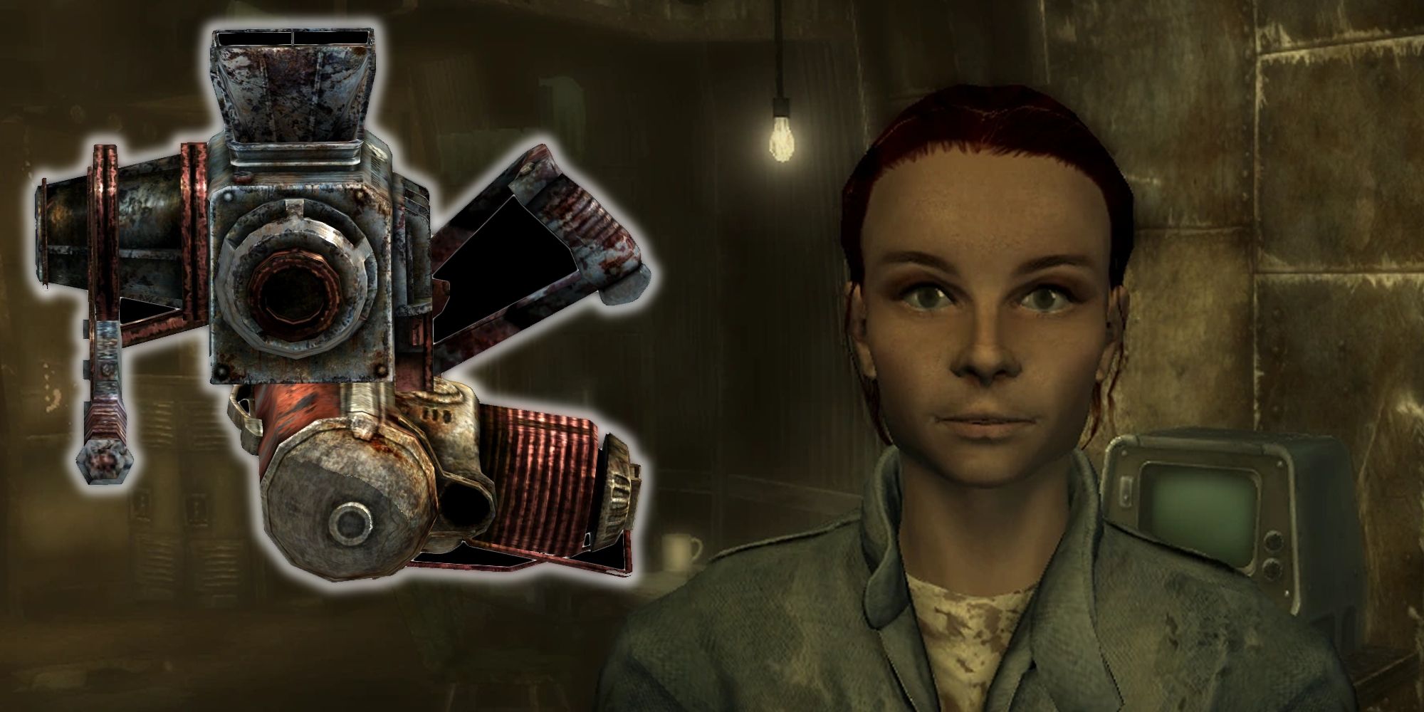 Launcher rock-it and Moira Brown in Fallout 3.