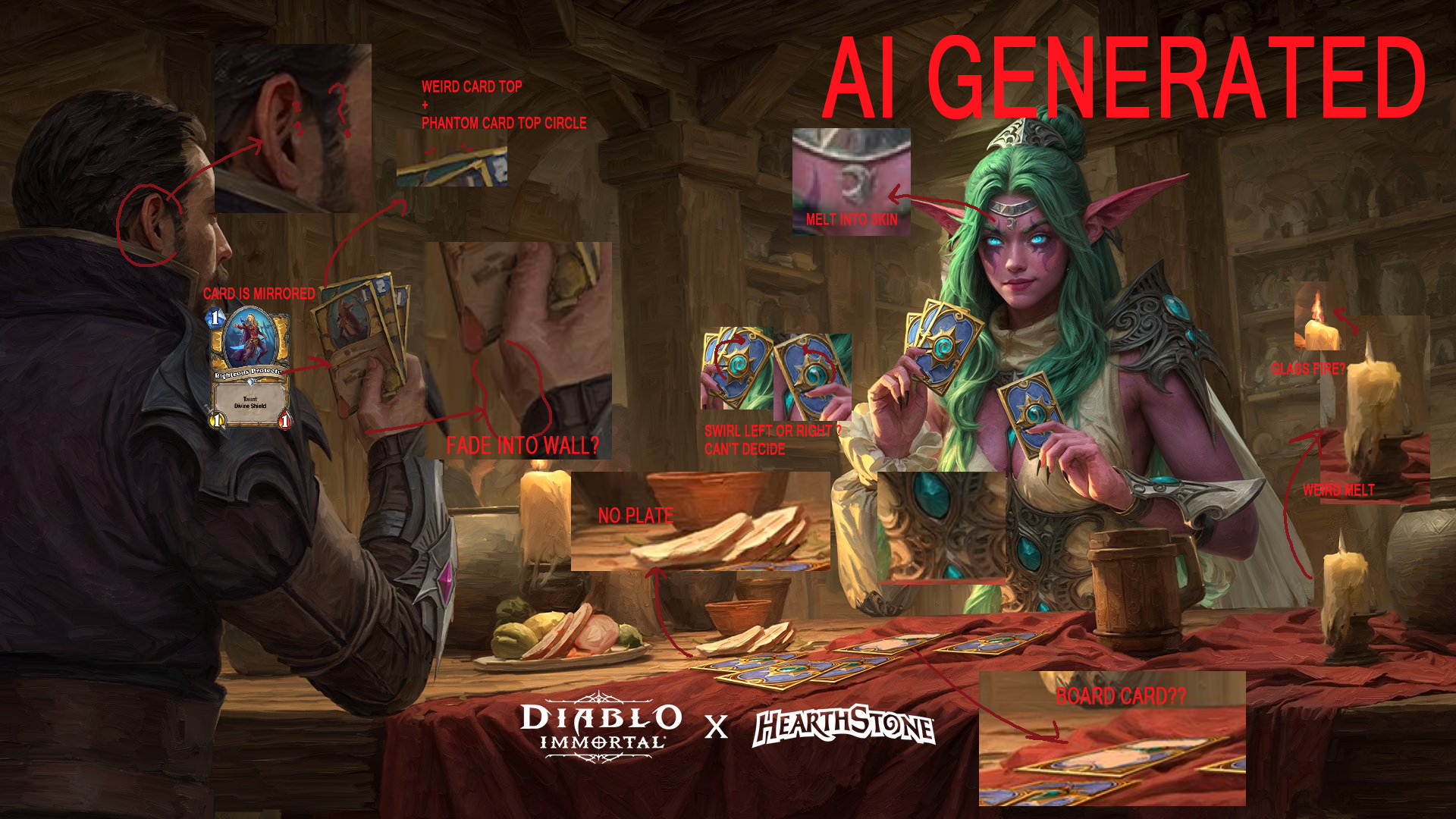 A Reddit post which demonstrates AI generation signs.