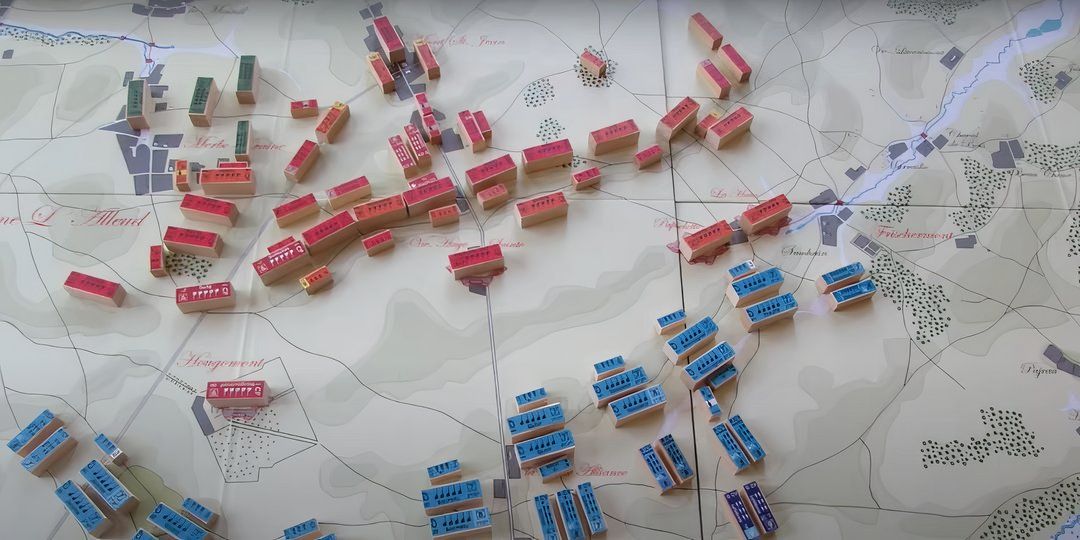 Two armies facing each other in Kriegsspiel.