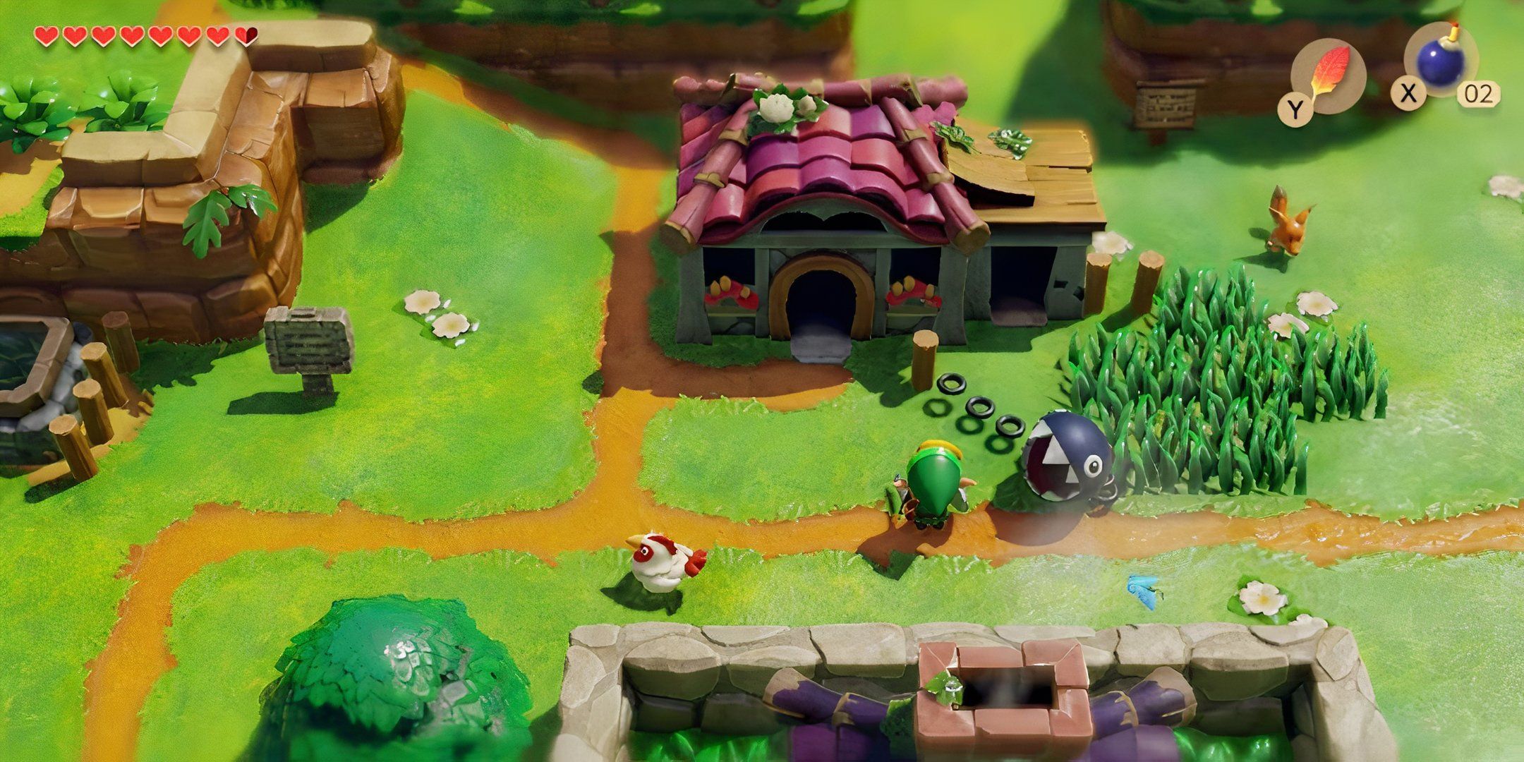 The link explores marble village in Awake of Link.