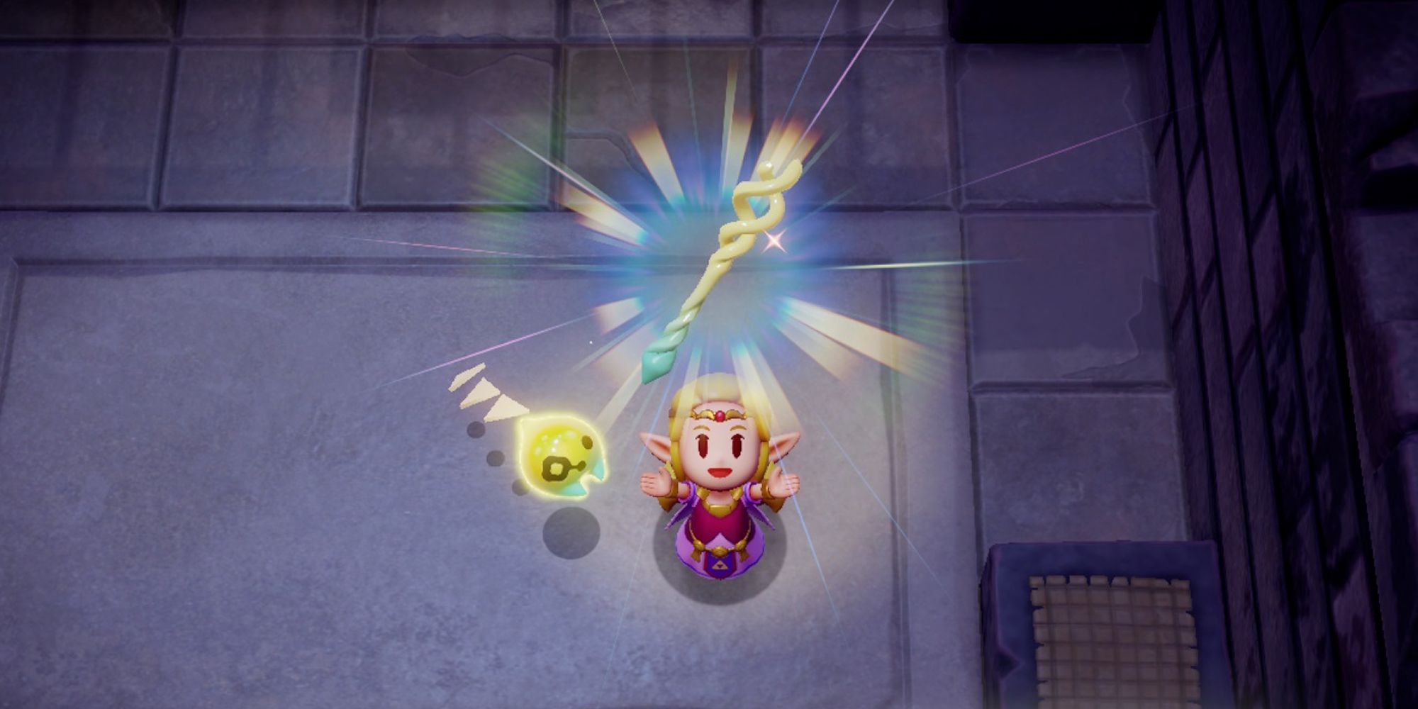 Zelda and Tri with a T -shirt in the echoes of wisdom.