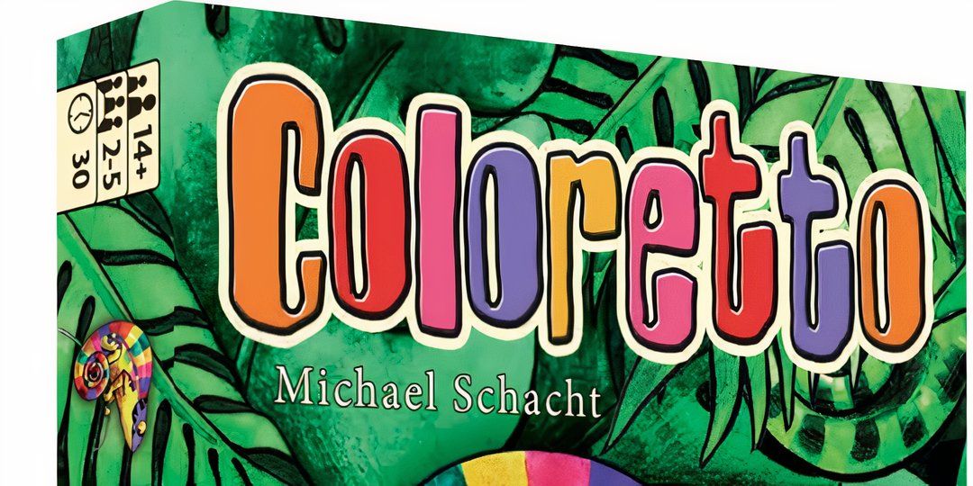 The Coloretto board game shows the recommendations of age and player number.