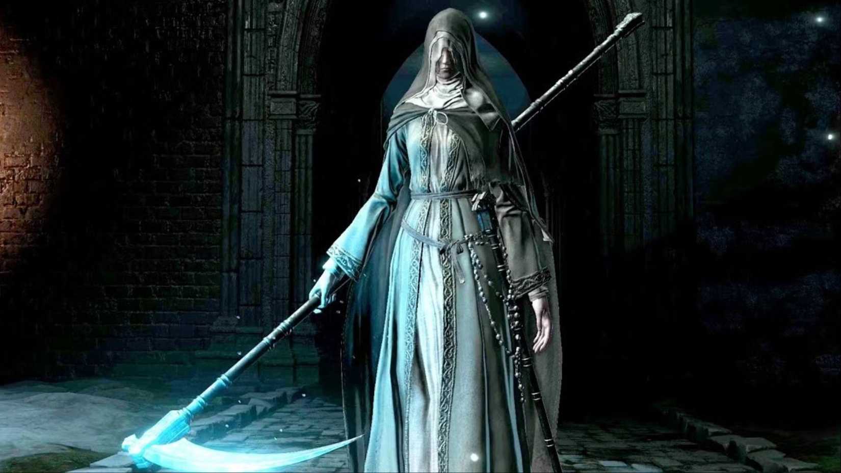 Sister Friede, who went towards the camera, dominated her scythe in Dark Souls 3: Ashes of Ariandel.