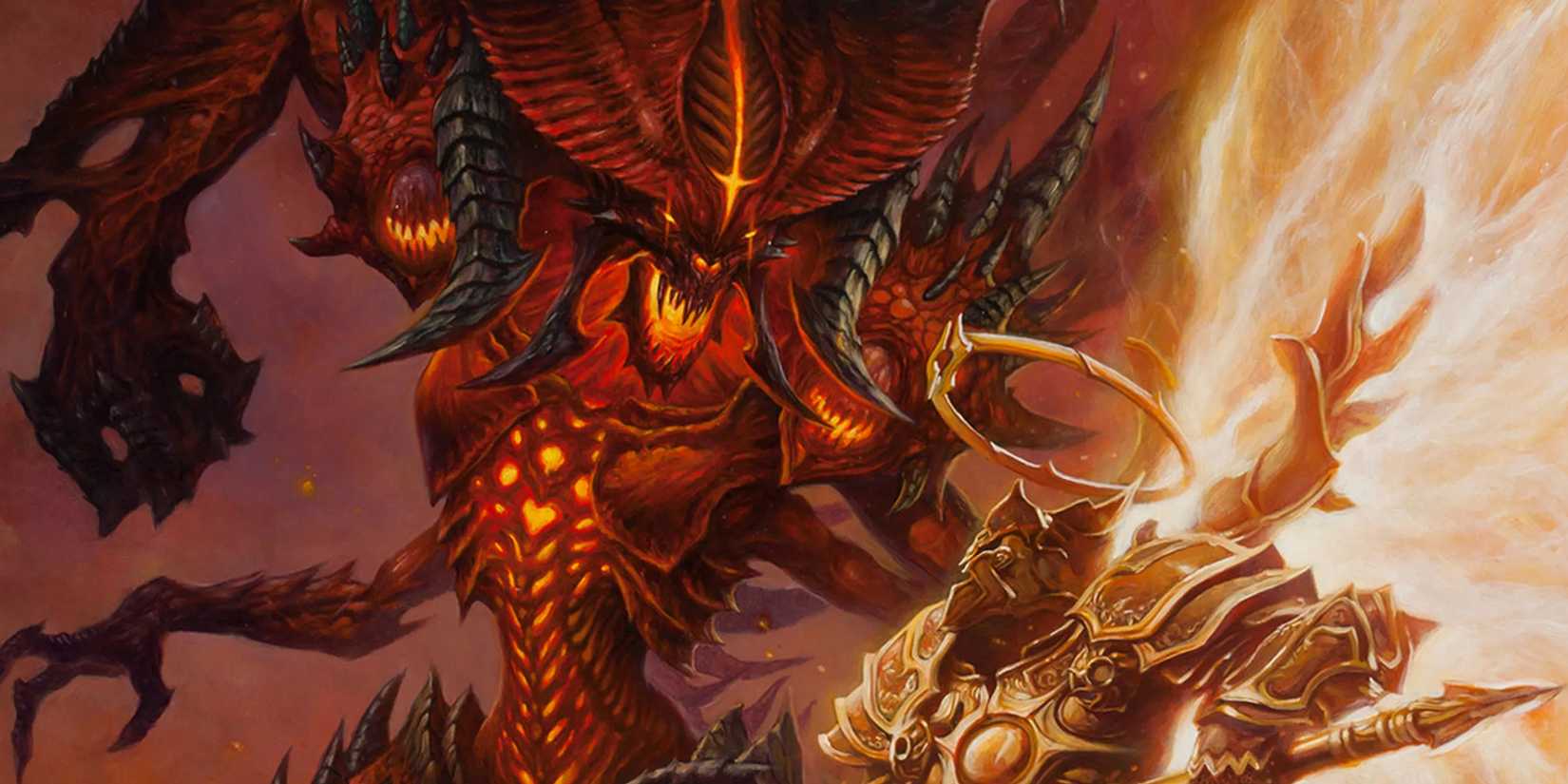 Diablo is fighting an angel in Diablo 3.
