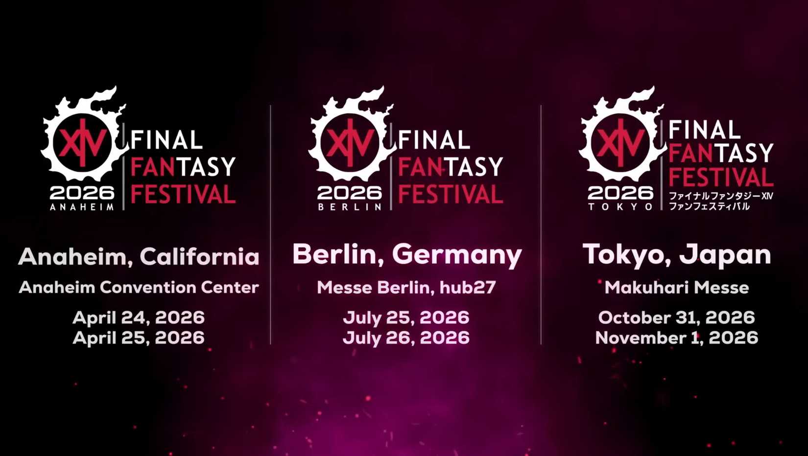 Final Fantasy 14 Fan Fest 2026 Regional Dates.