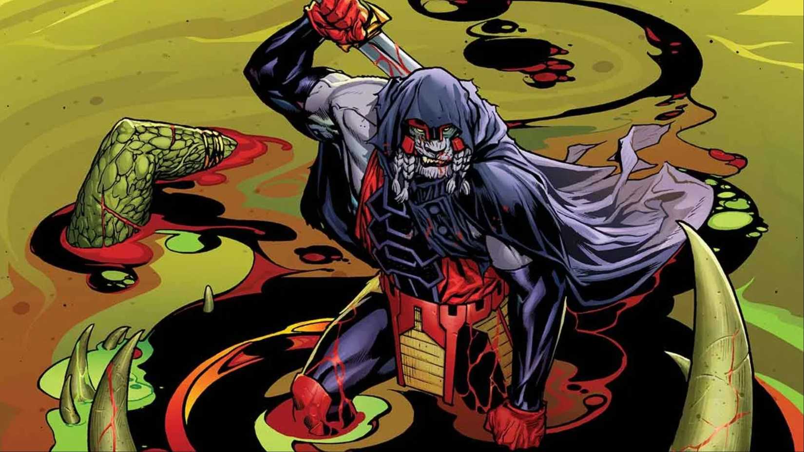 The war standing in an ambiguous and taking its swords by war crops.