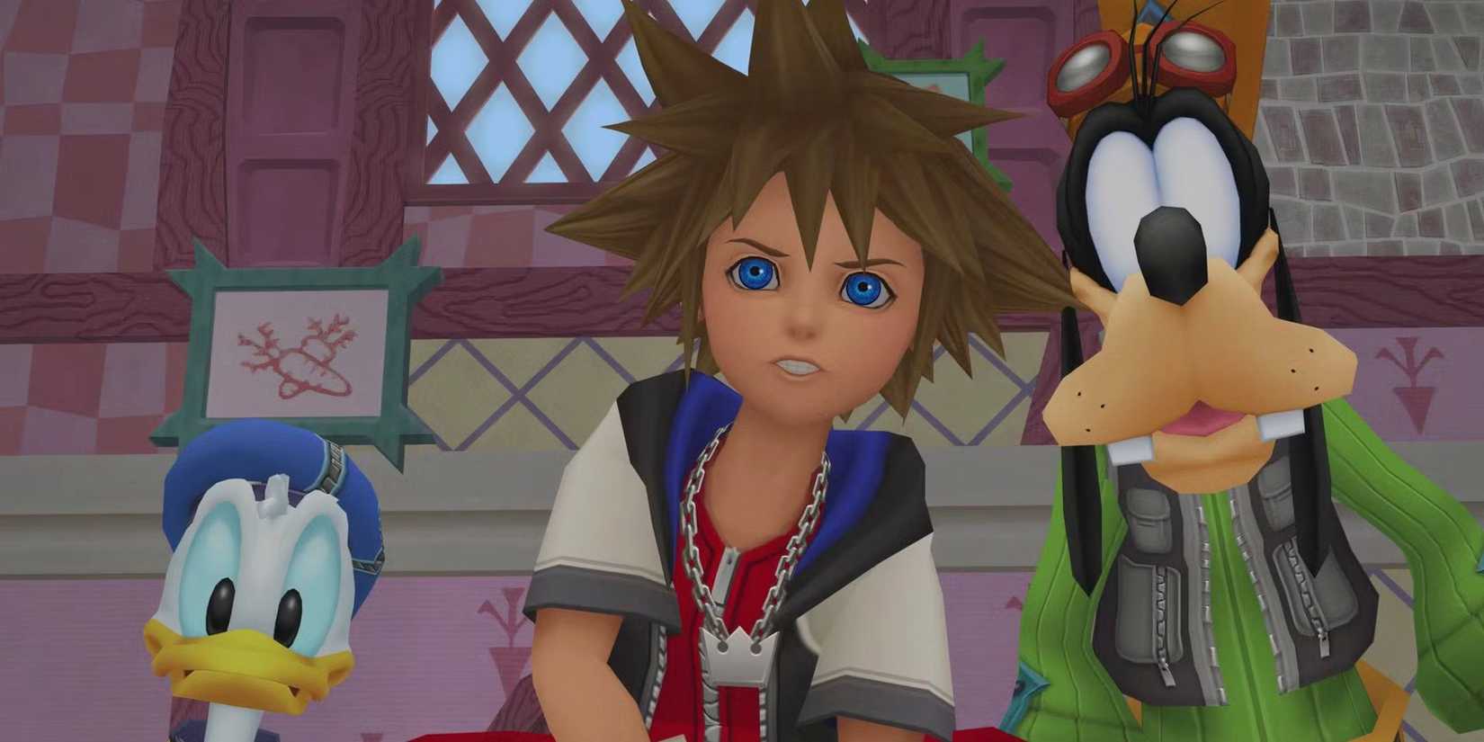 Sora, Donald, and Goofy in Kingdom Hearts.
