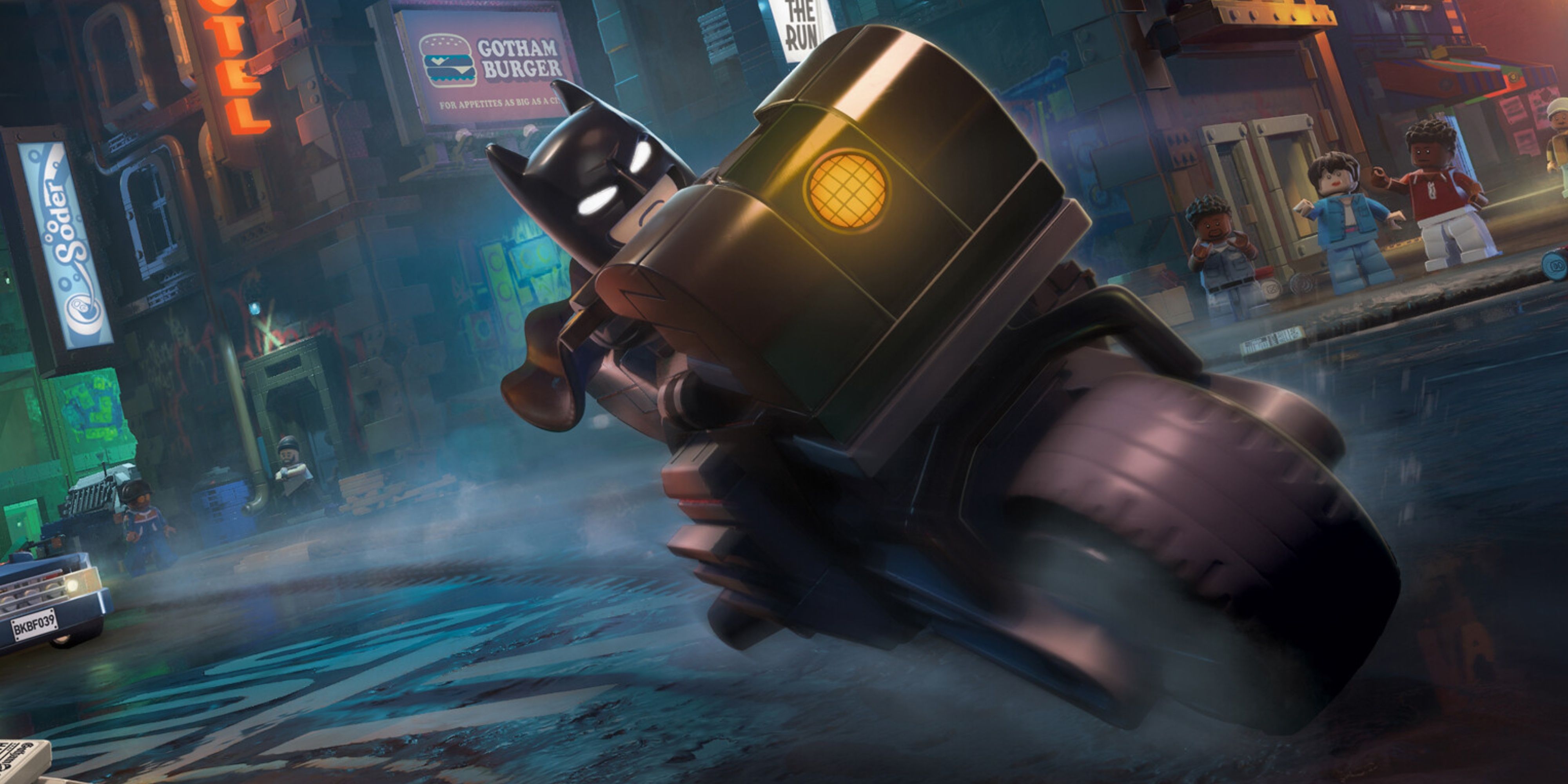 batman riding a motorbike in lego batman legacy of the dark knight.