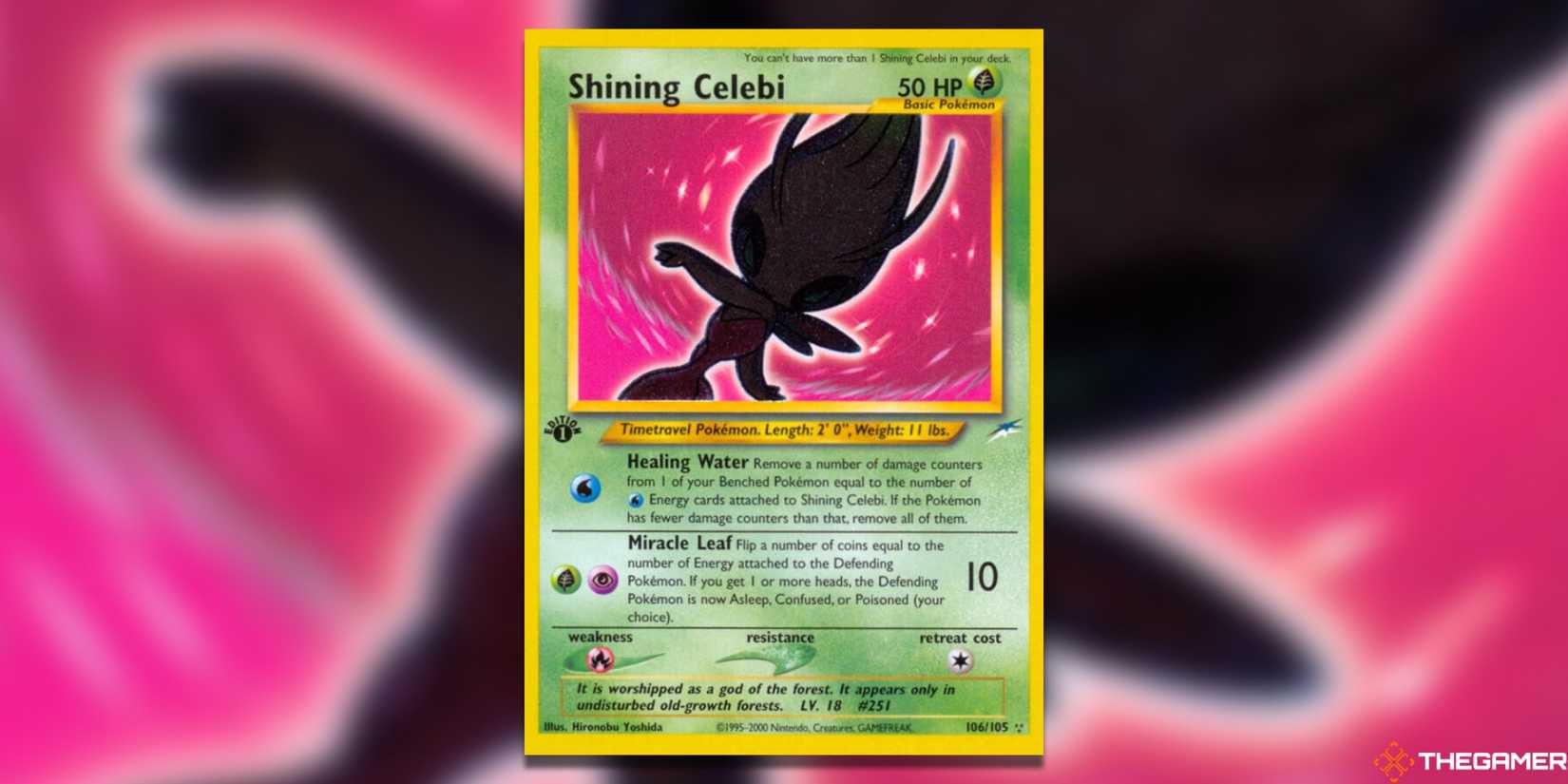 Neo Destiny Shining Celebi from Pokemon TCG.