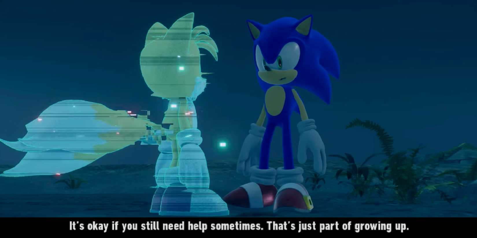 Sonic and tails have a heart interview with Sonic and calm it in Sonic Frontiers.