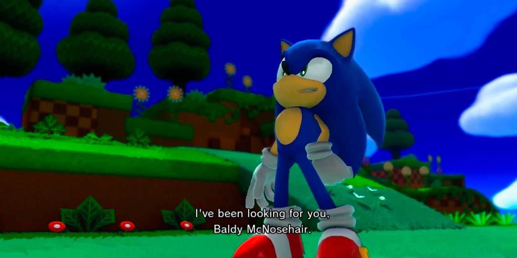 Sonic talked to Eggman, who says I was looking for you with Baldy McShehair in Sonic Lost World.