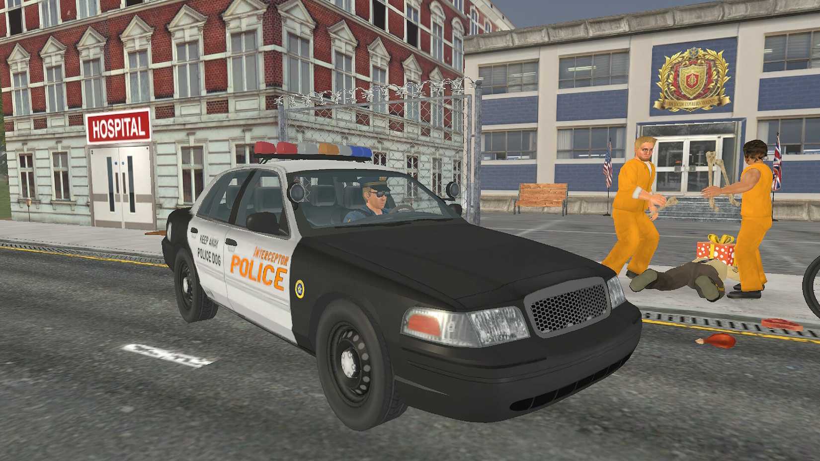 Two inmates beat up a cop, while another stands by in Hard Time 3.