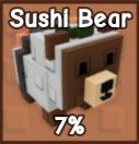 Sushi Bear pet icon for Roblox cultivate a garden.