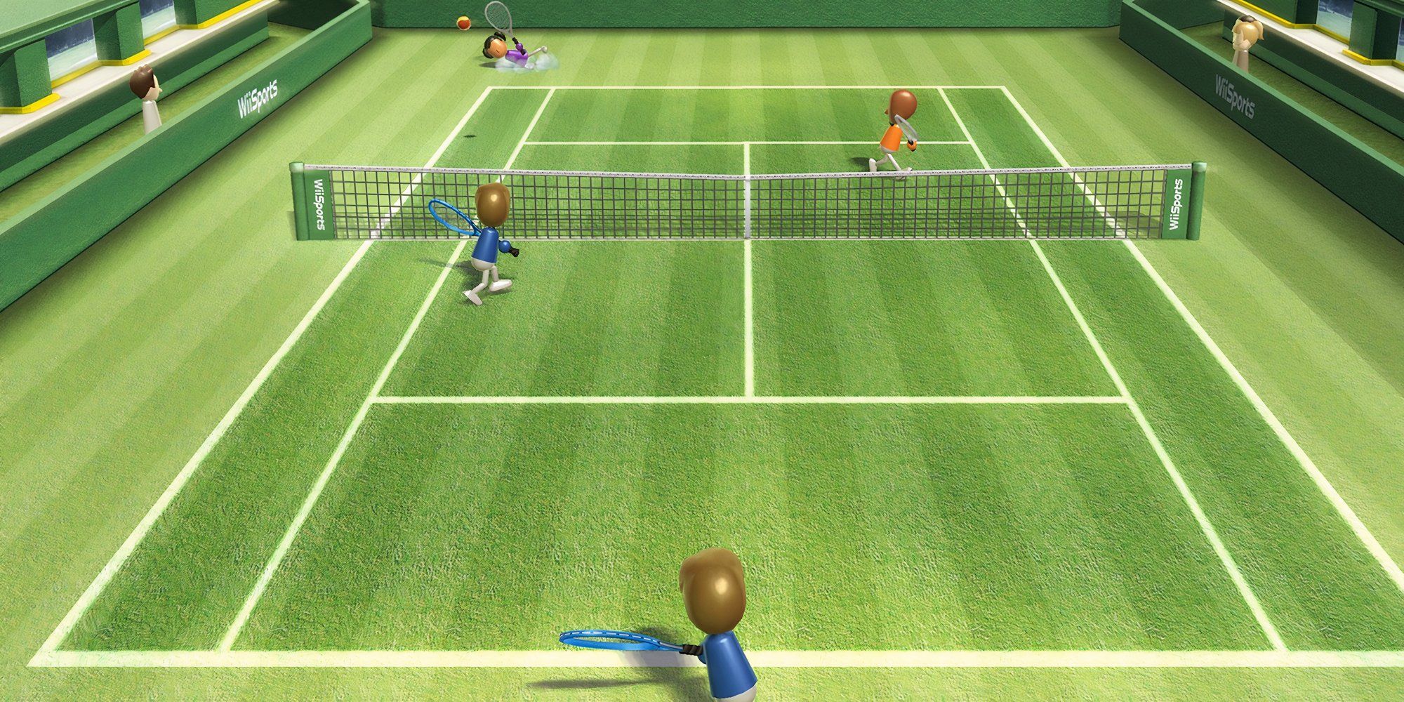 Playing Tennis in Wii Sports.