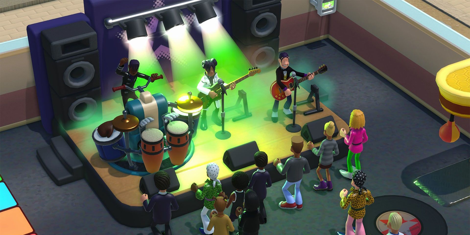 A band performing in Two Point Campus.